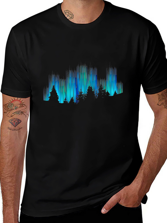 Aurora Borealis Mens Graphic Tee - Black