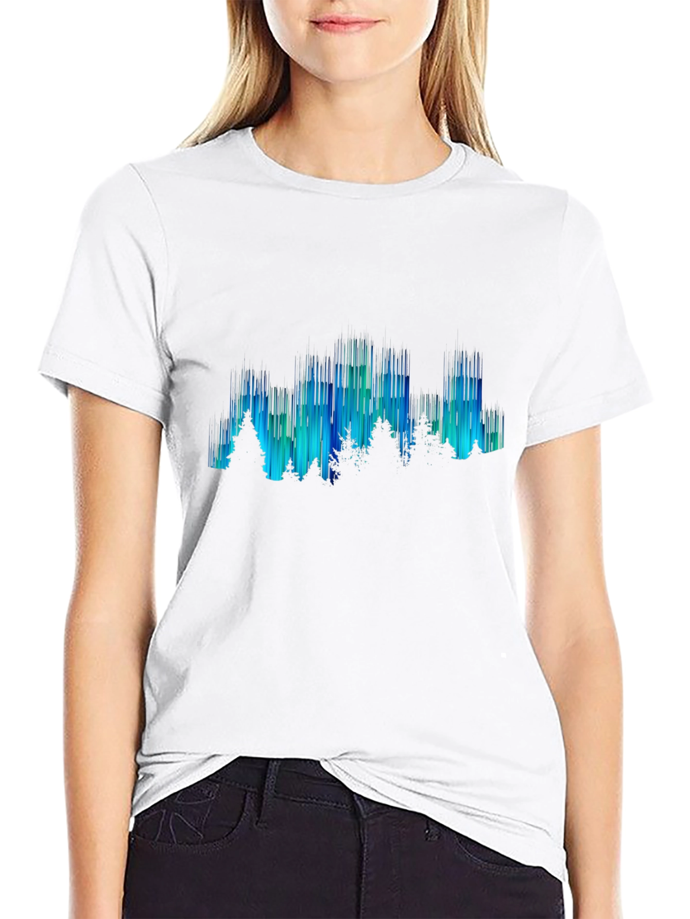 Aurora Borealis Mens Graphic Tee - Black