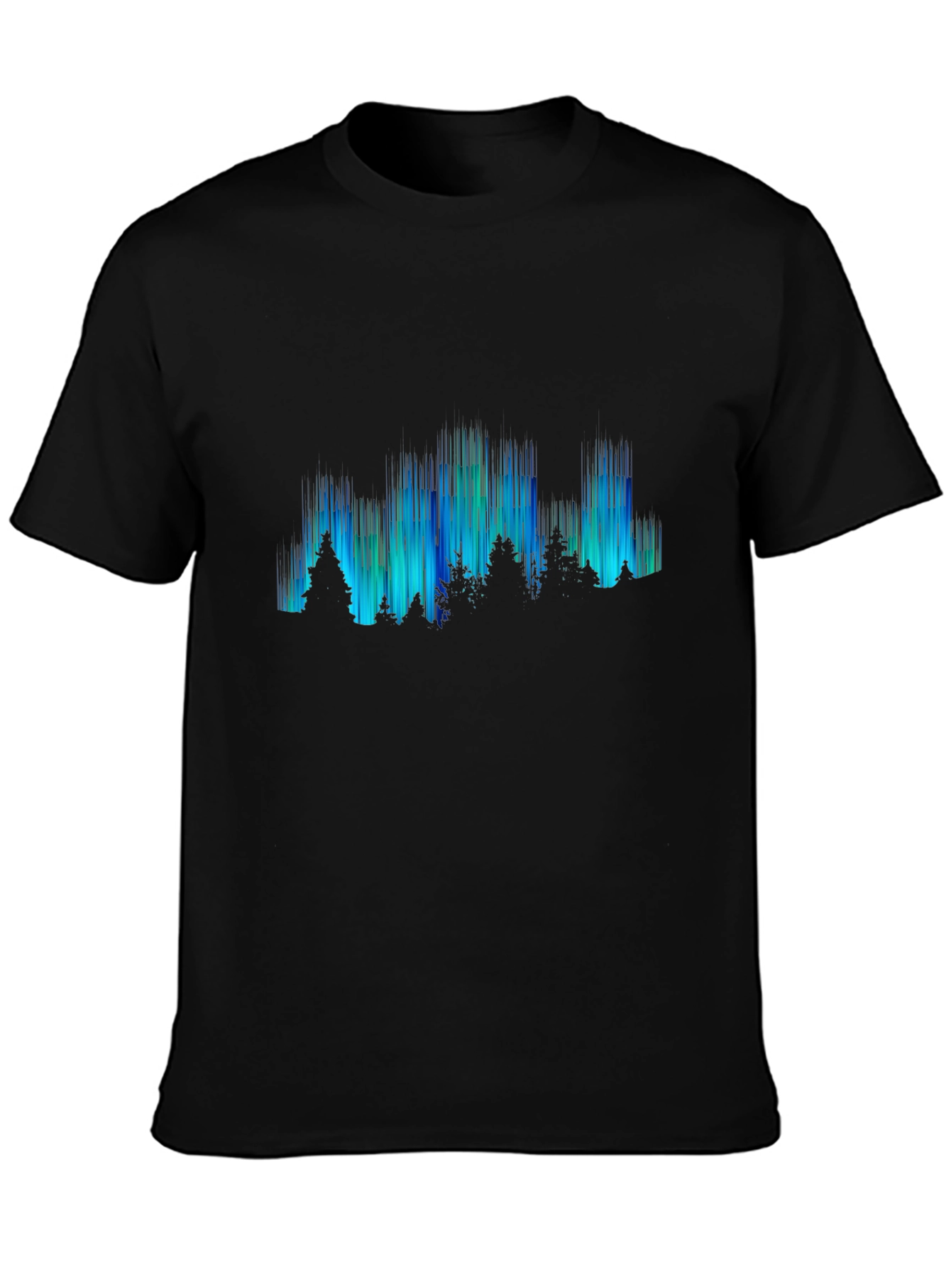 Aurora Borealis Mens Graphic Tee - Black