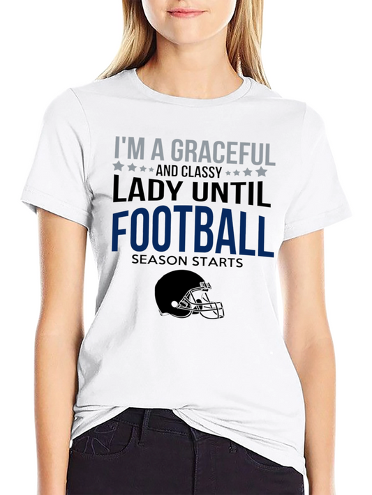 Graceful Lady Football Season T-Shirt