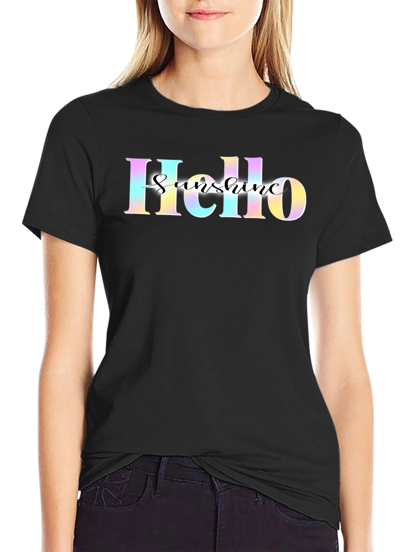 Hello Sunshine Black Graphic Tee - Mens