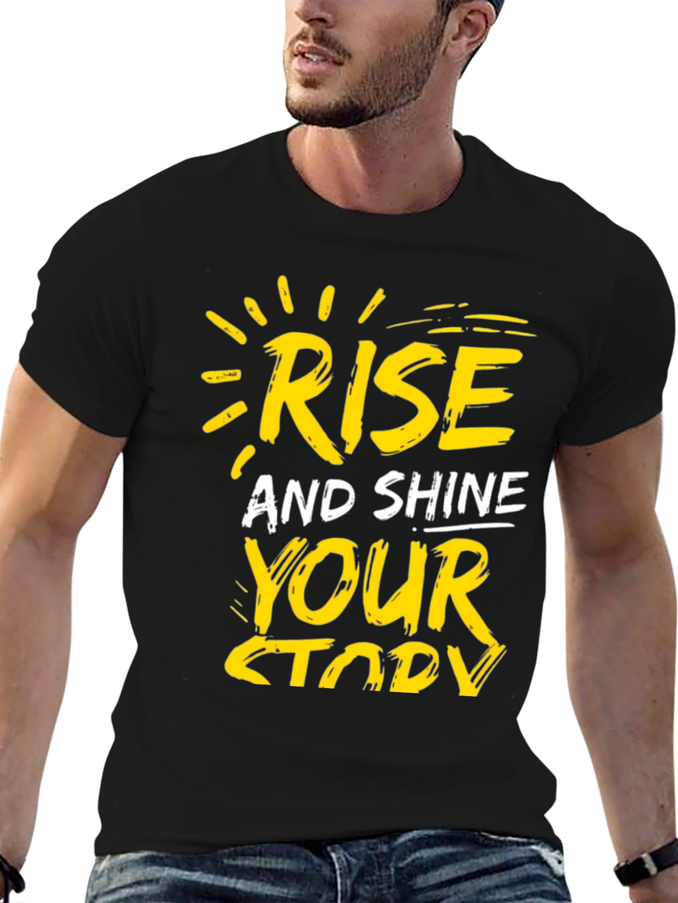 Rise and Shine Your Story Black Graphic Tee