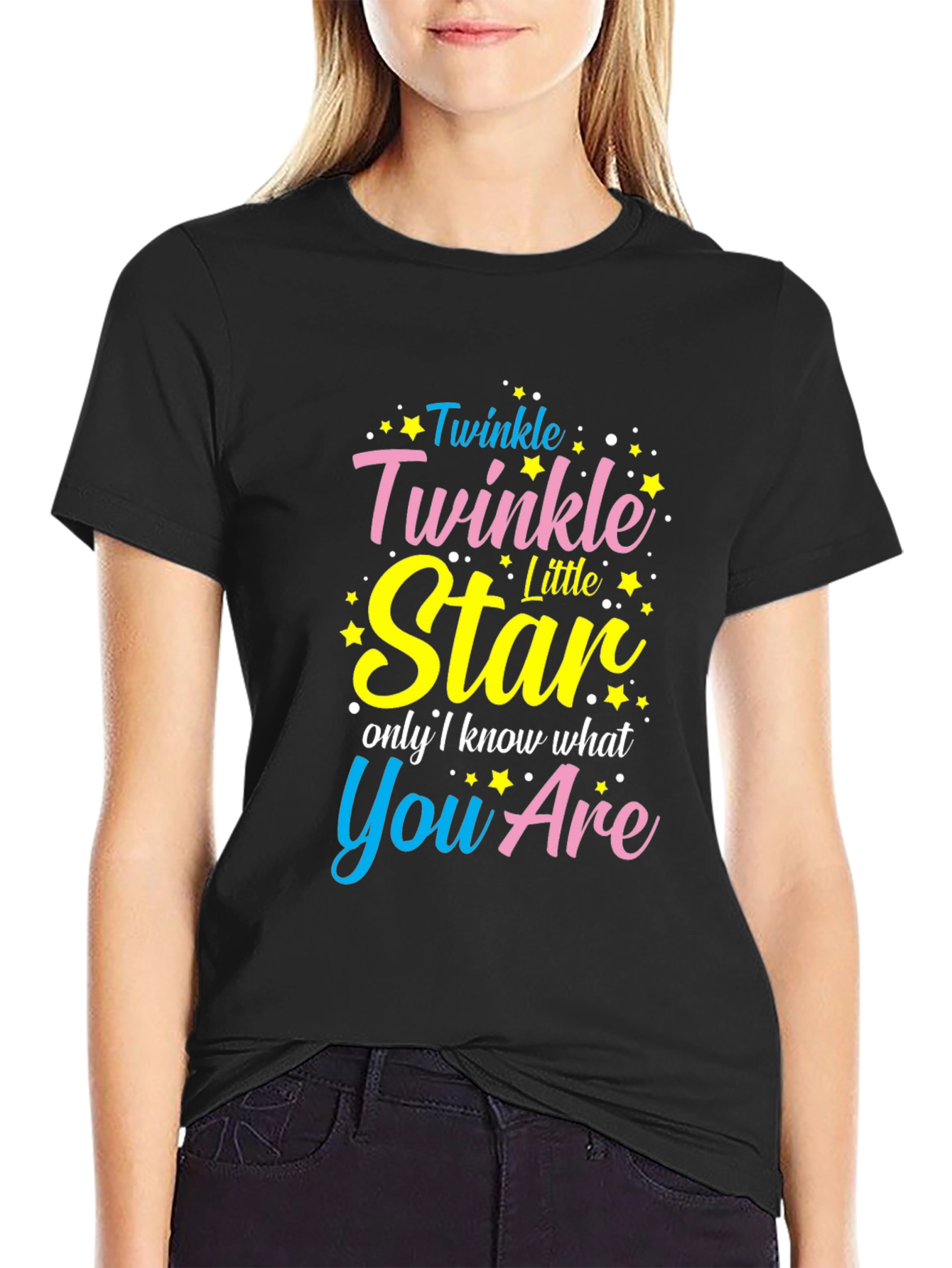 Twinkle Star Graphic Tee - Black