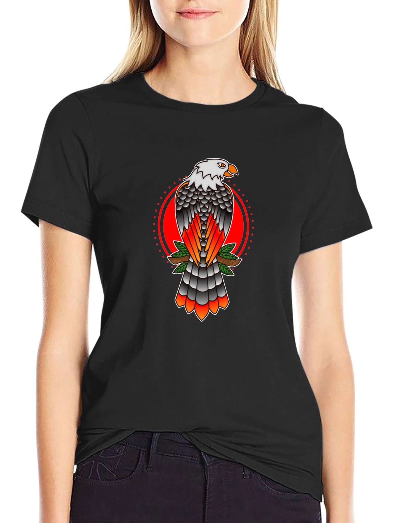 Eagle Graphic Print Crew Neck T-Shirt