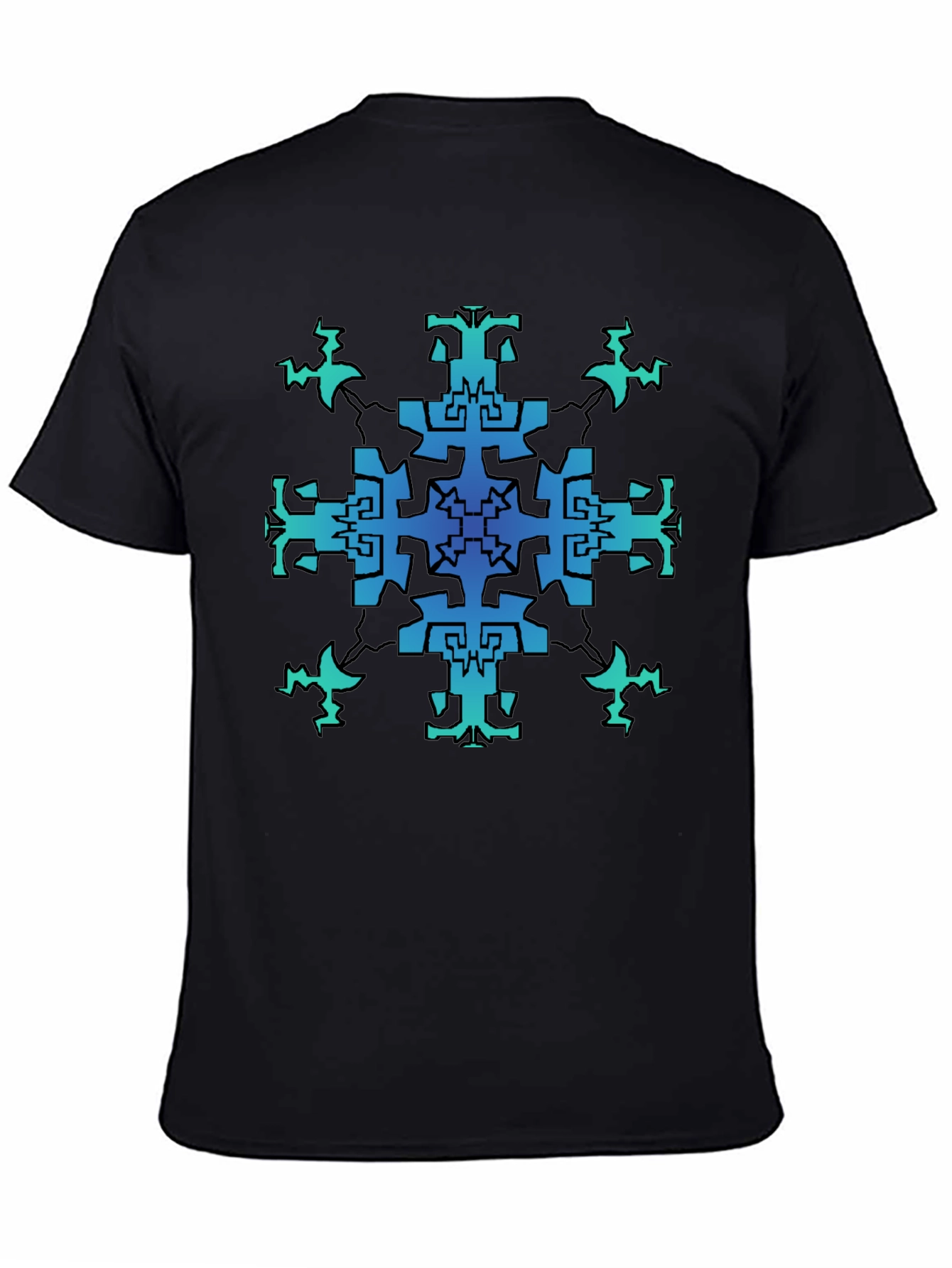 Geometric Pattern Black T-Shirt