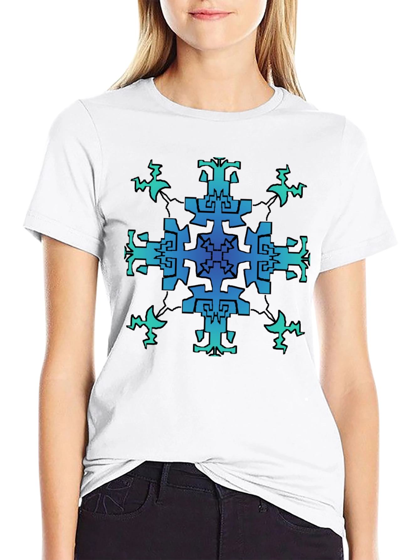 Geometric Pattern Black T-Shirt