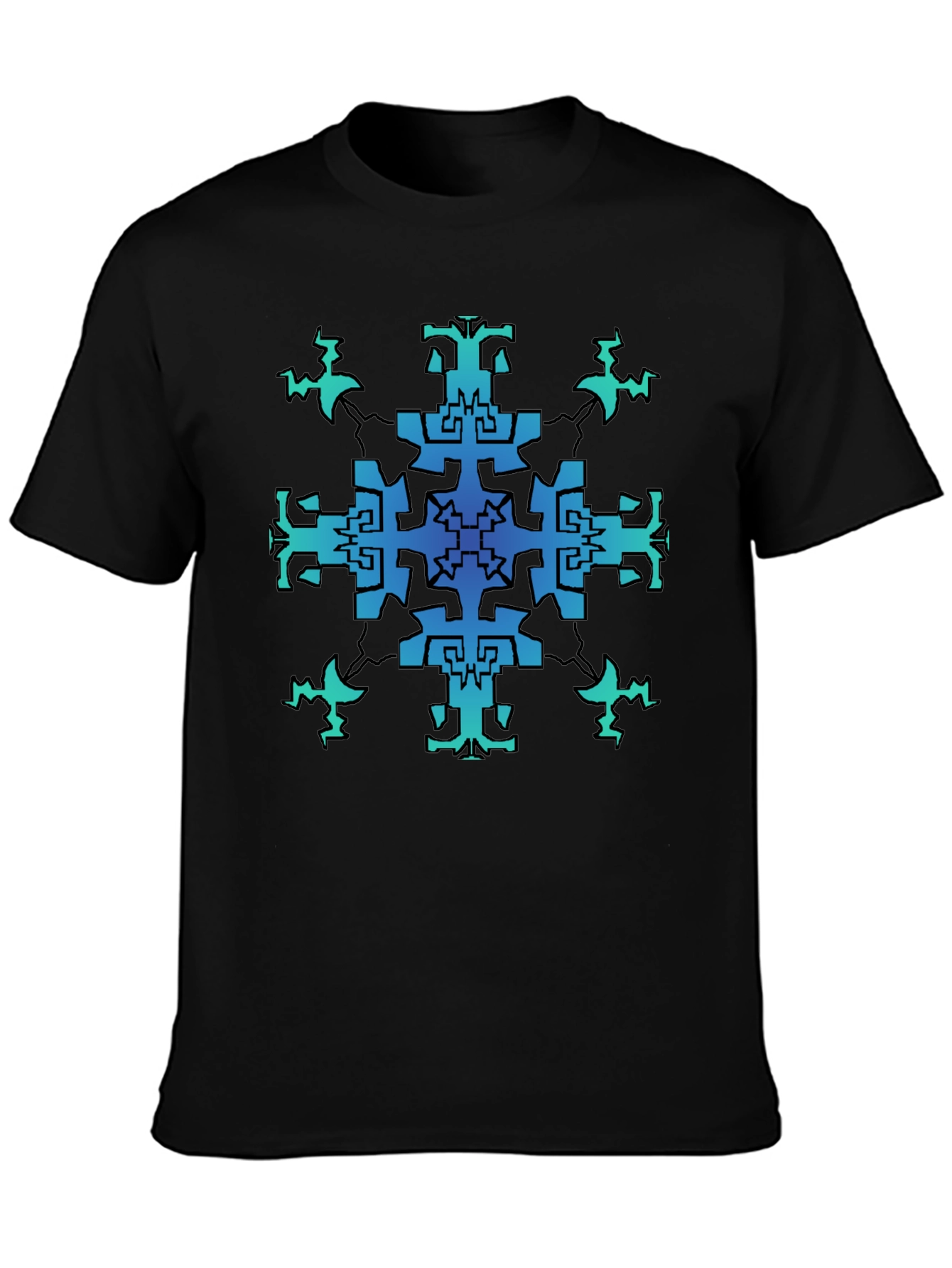 Geometric Pattern Black T-Shirt