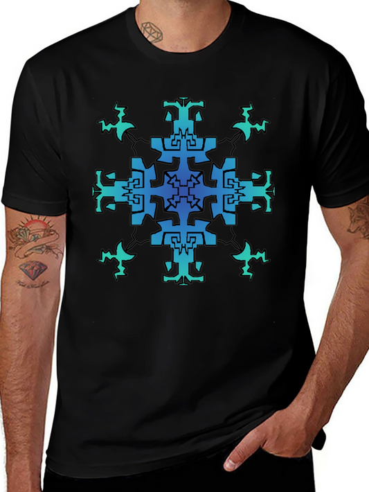 Geometric Pattern Black T-Shirt