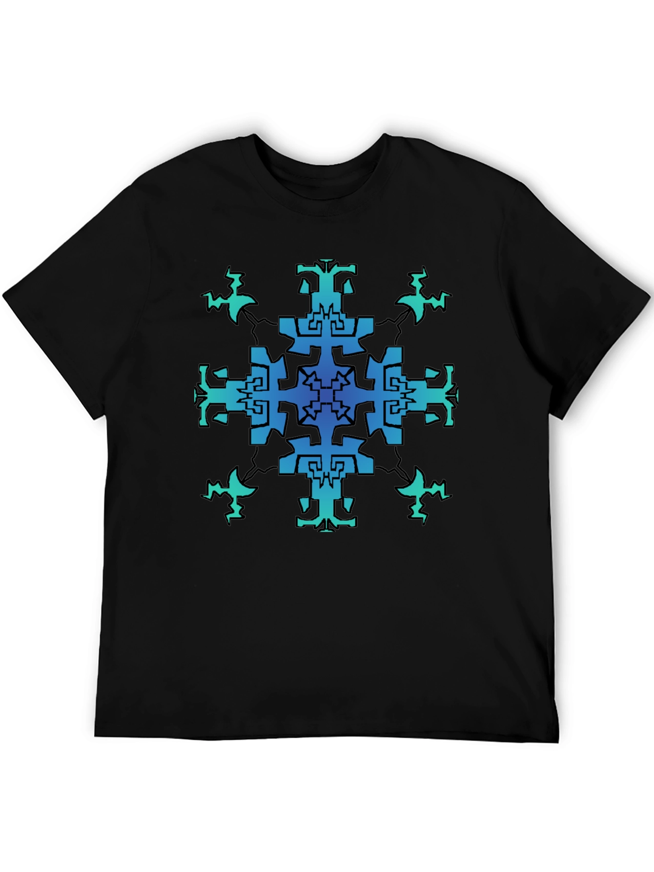 Geometric Pattern Black T-Shirt