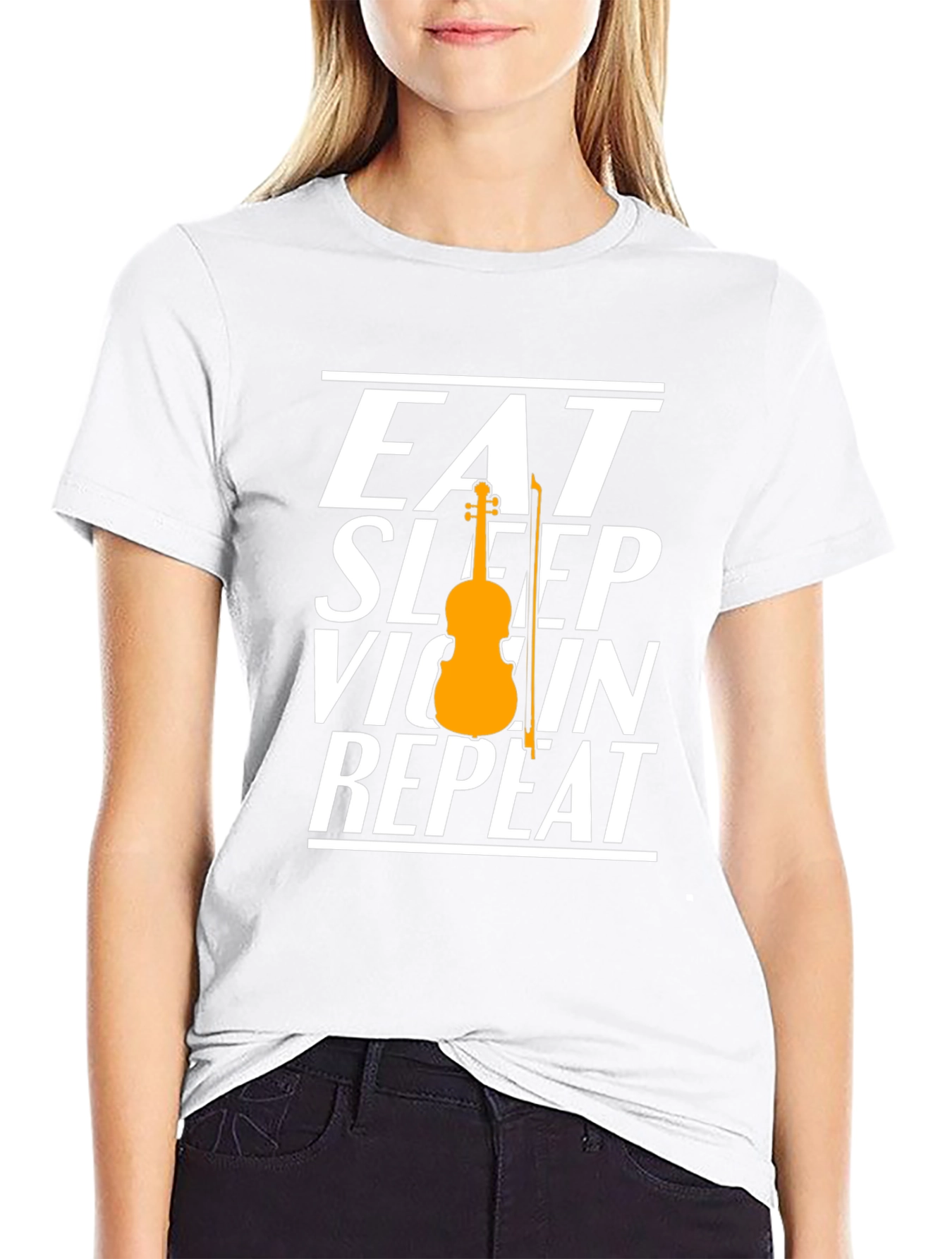 Eat Sleep Violin Repeat Graphic Tee - Musician T-Shirt