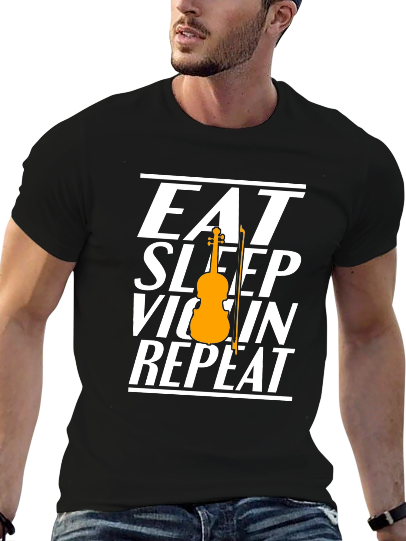 Eat Sleep Violin Repeat Graphic Tee - Musician T-Shirt