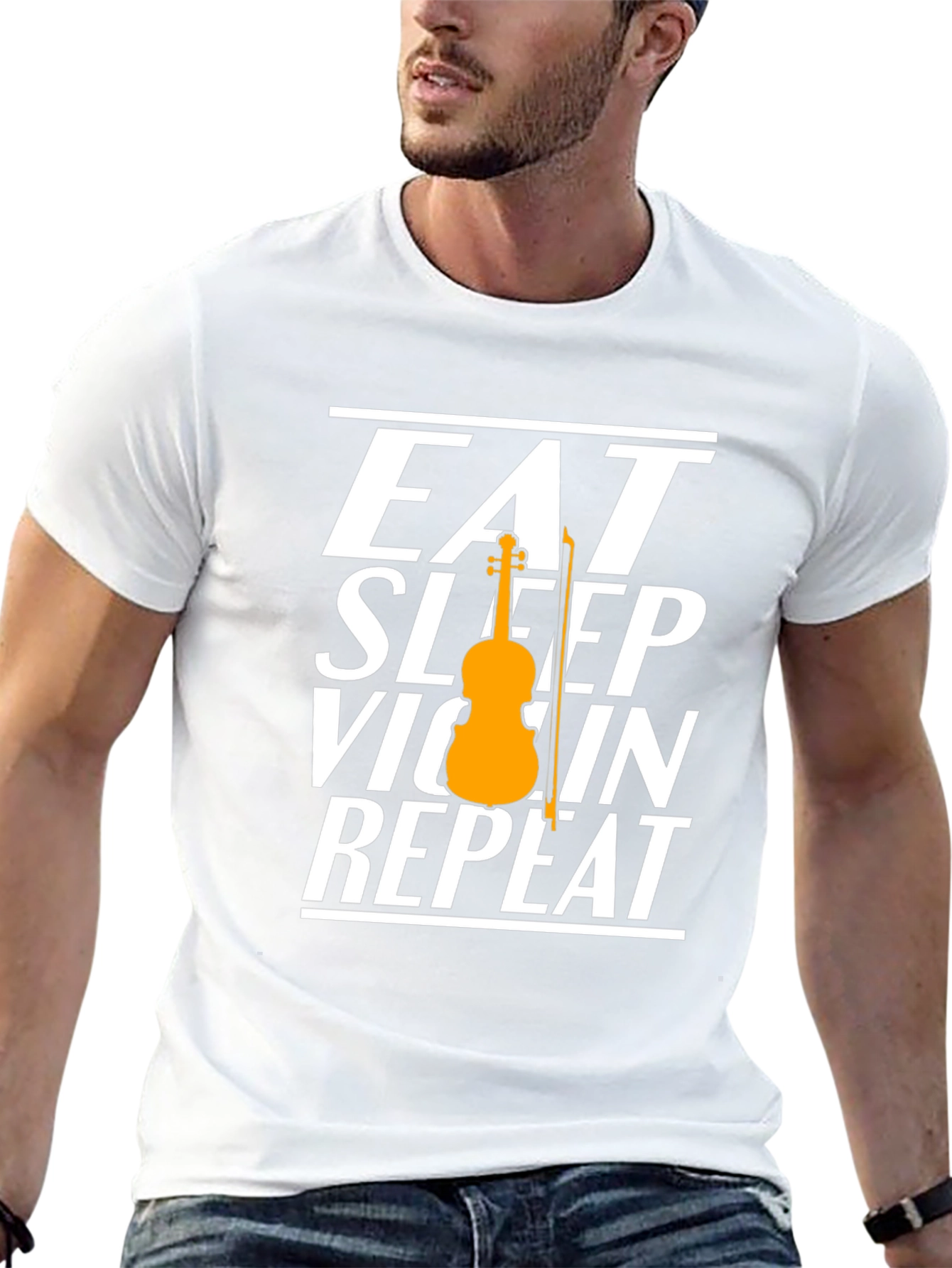 Eat Sleep Violin Repeat Graphic Tee - Musician T-Shirt