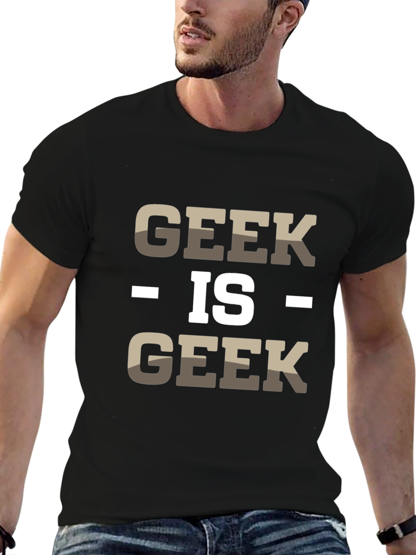 Geek Is Geek Mens Black Cotton T-Shirt