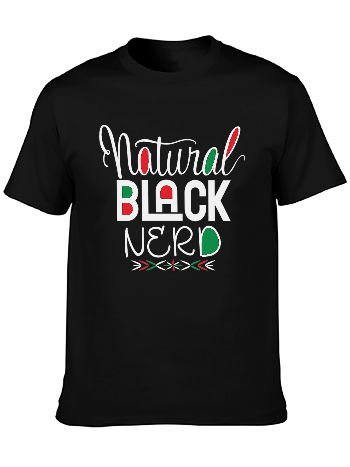 Natural Black Nerd Graphic T-Shirt