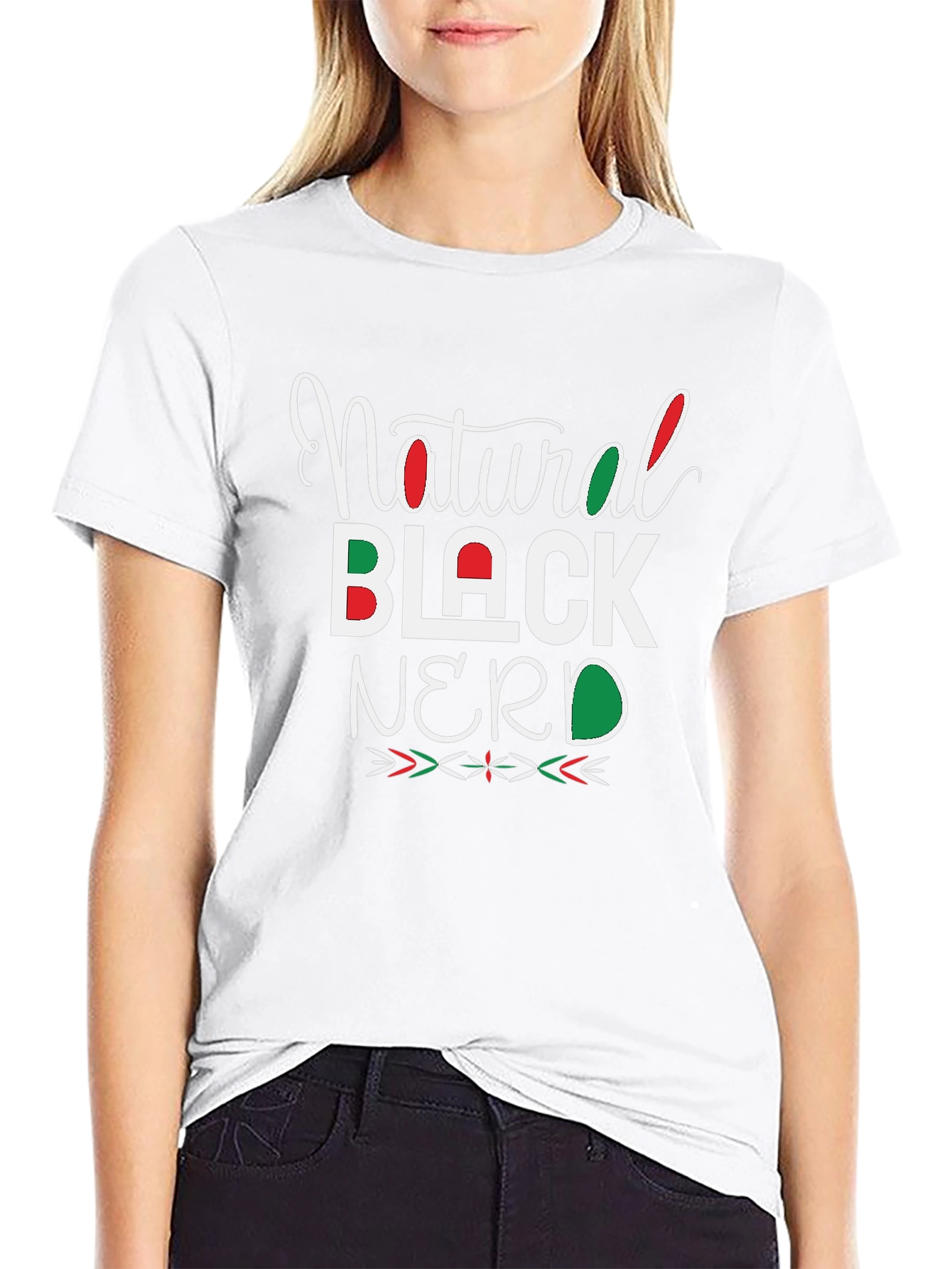 Natural Black Nerd Graphic T-Shirt