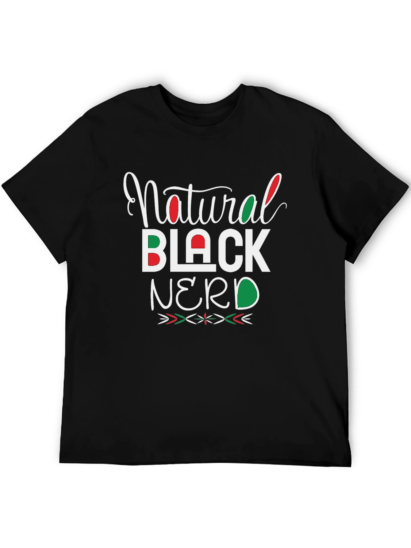 Natural Black Nerd Graphic T-Shirt