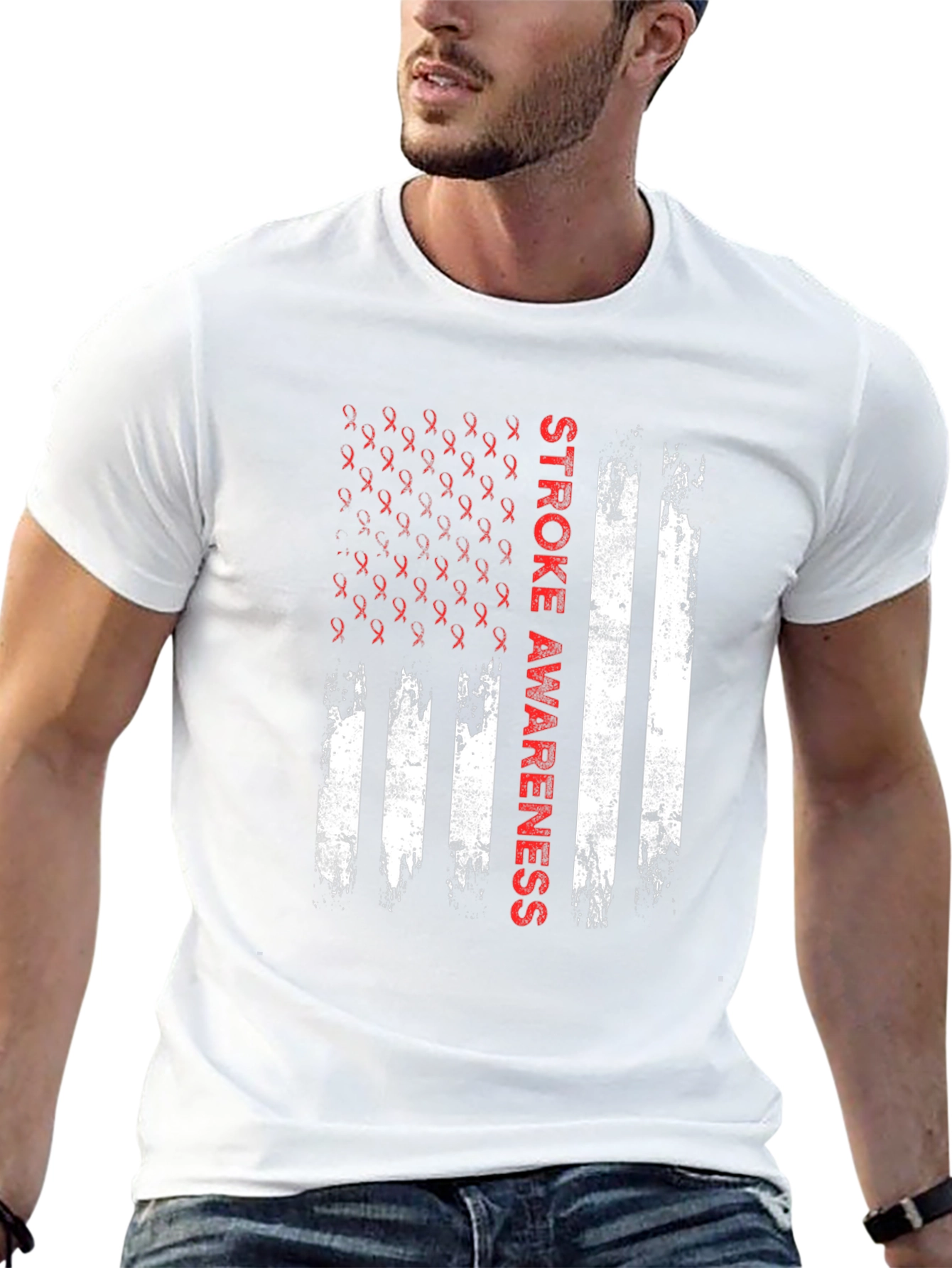 Stroke Awareness American Flag T-Shirt