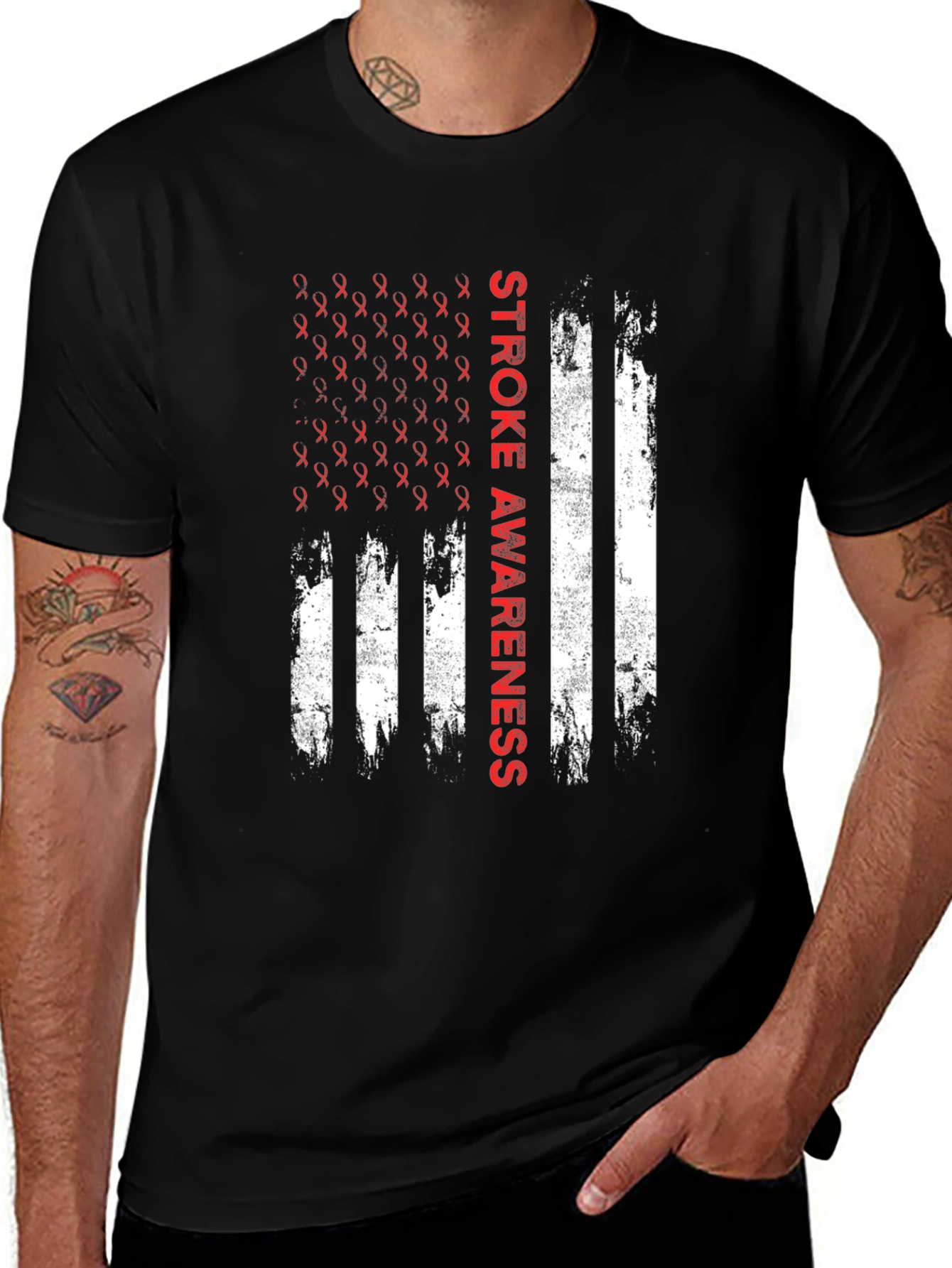 Stroke Awareness American Flag T-Shirt