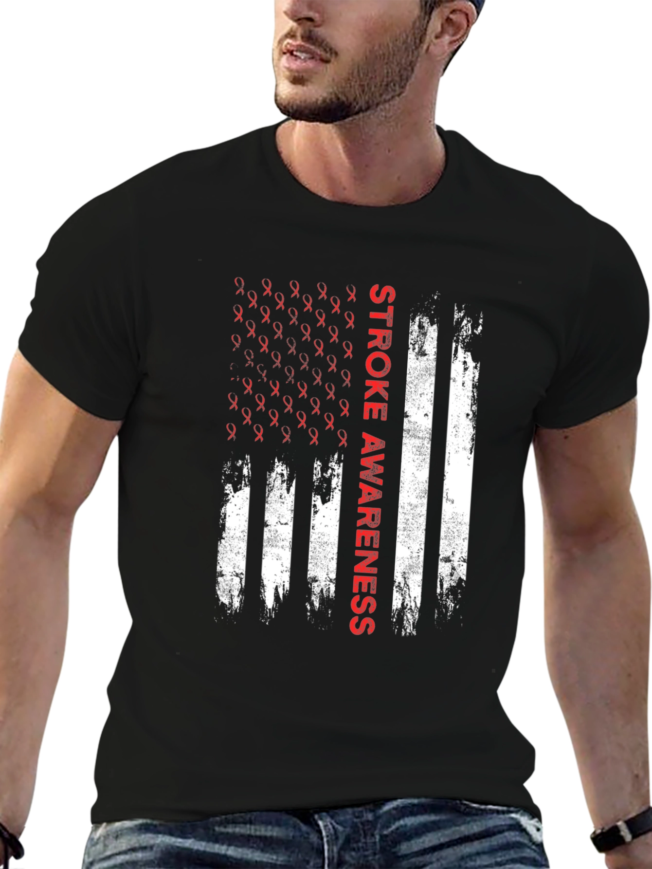 Stroke Awareness American Flag T-Shirt