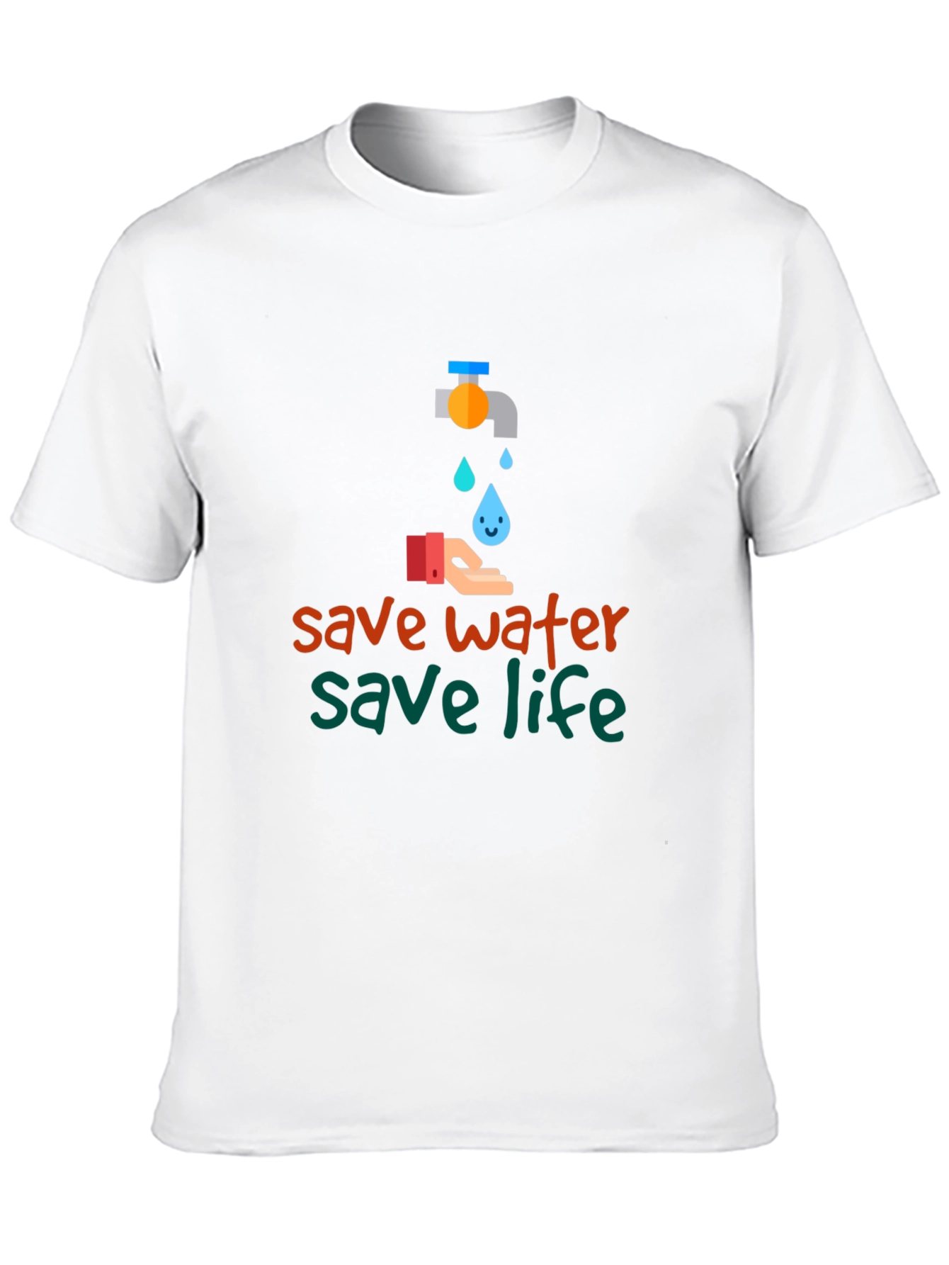 Save Water Save Life Black Graphic T-Shirt