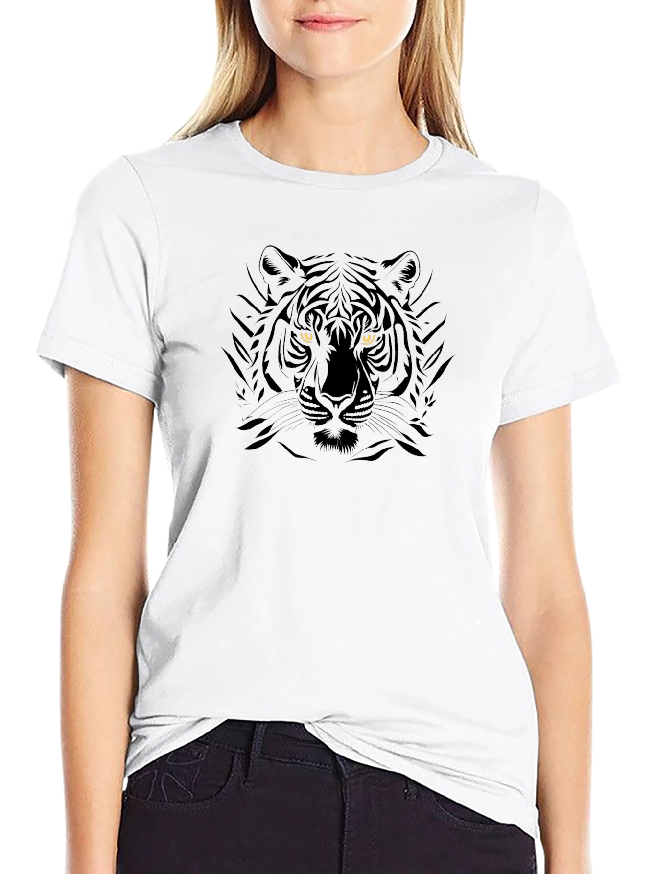 Black Tiger Graphic Tee - Stylish Animal Print Shirt
