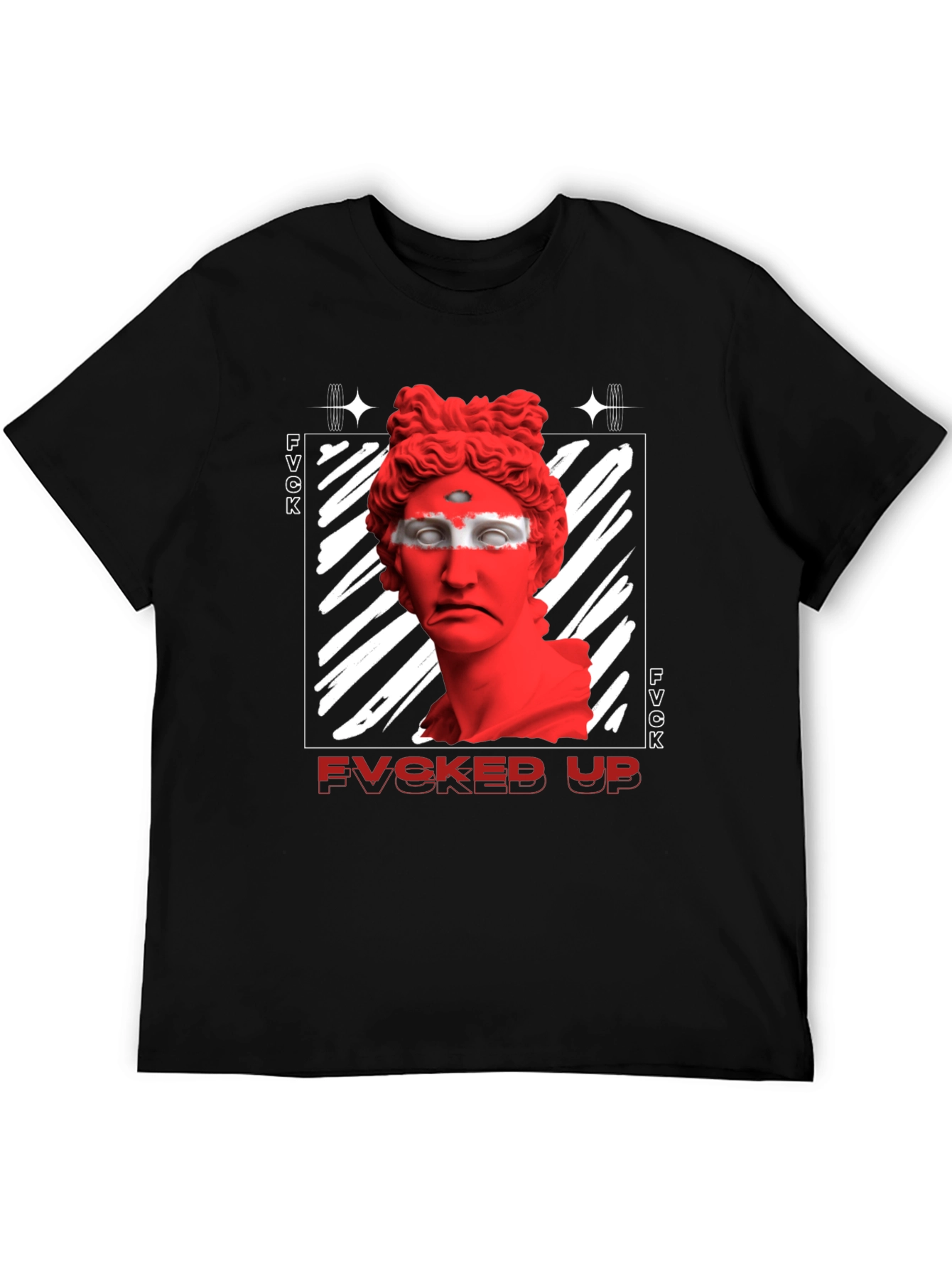 Edgy FVCKED UP Graphic Print T-Shirt