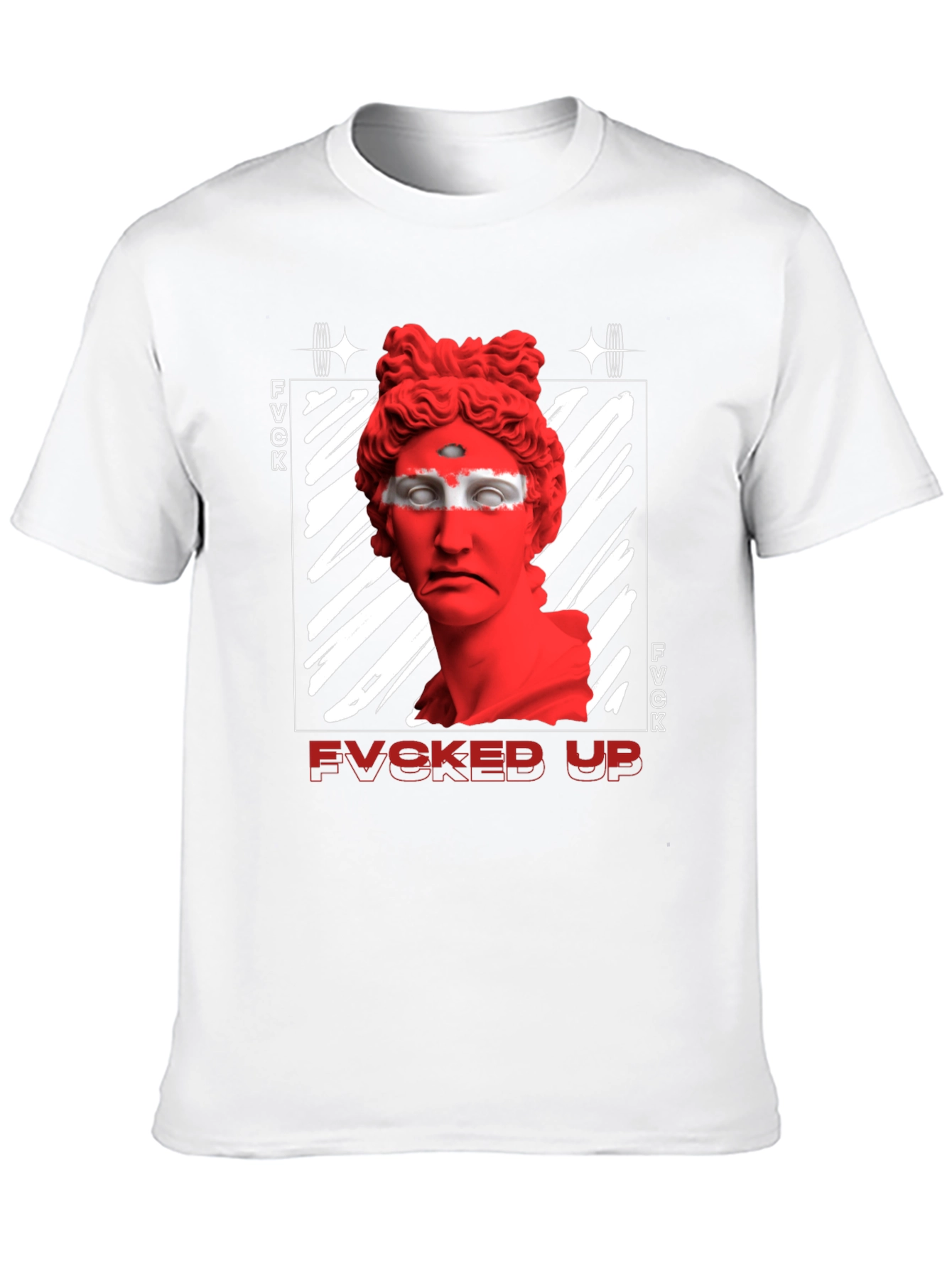 Edgy FVCKED UP Graphic Print T-Shirt