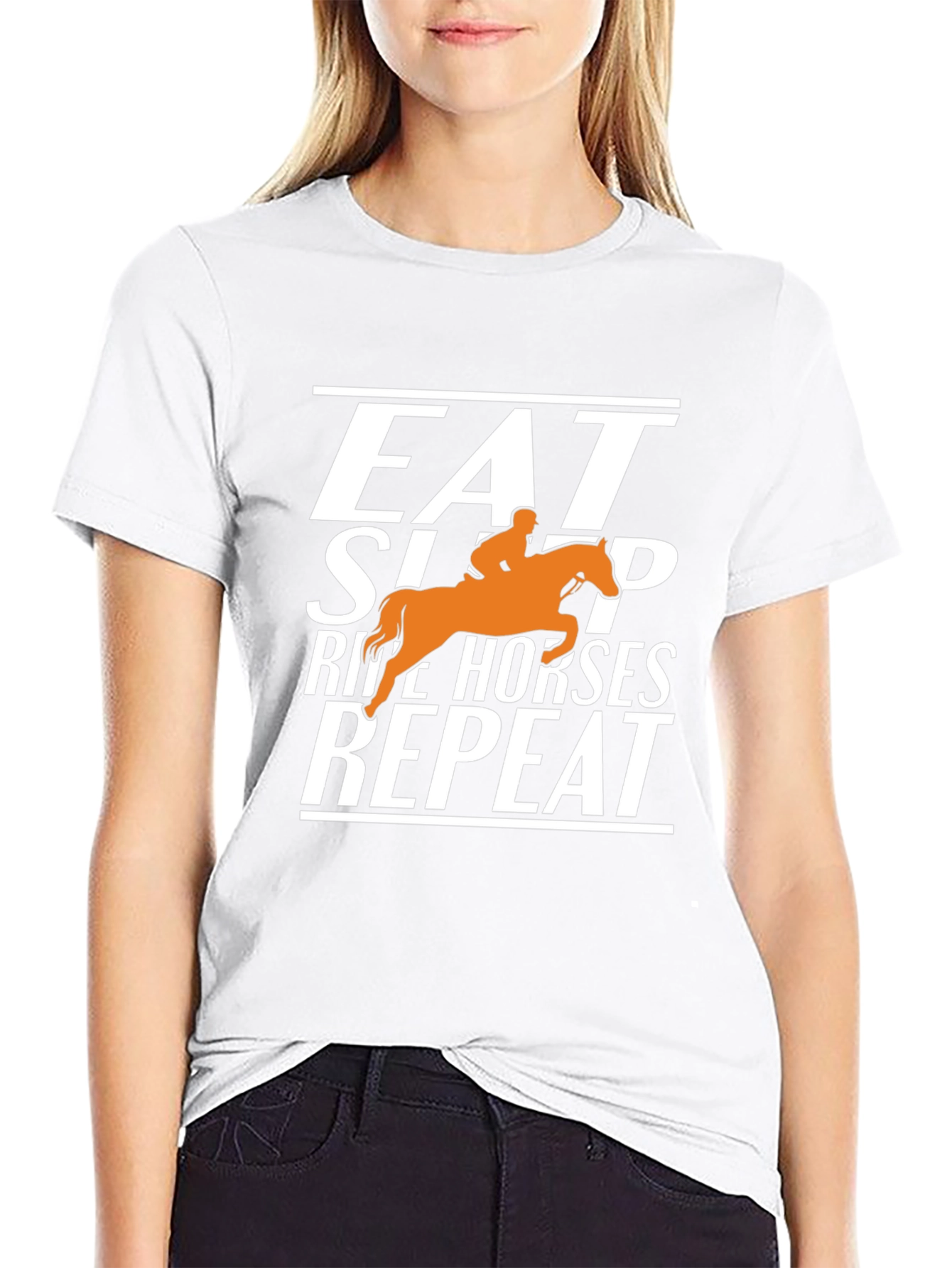Eat Sleep Ride Horses Repeat Graphic Tee