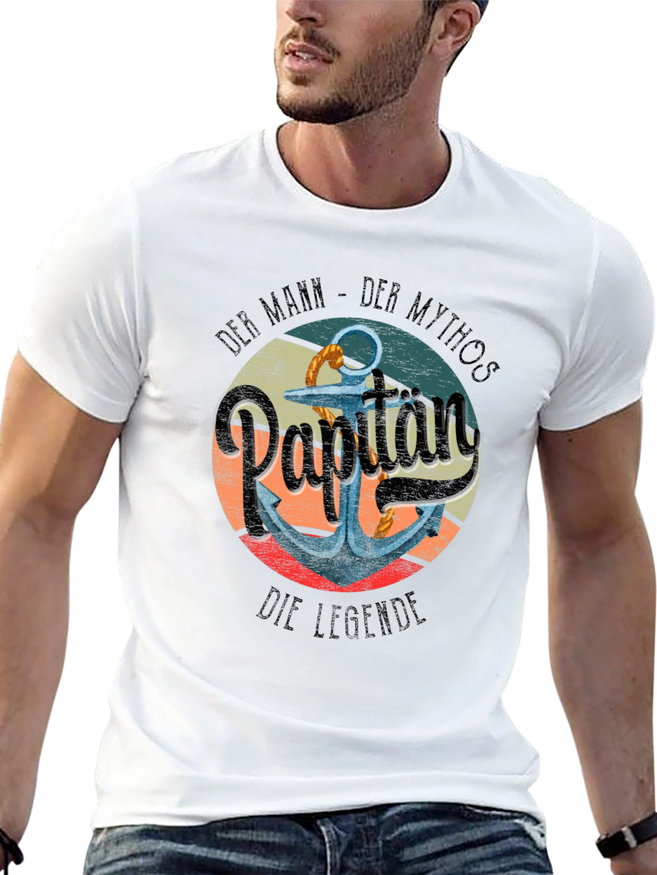 Captain Anchor Graphic T-Shirt - Nautical Style