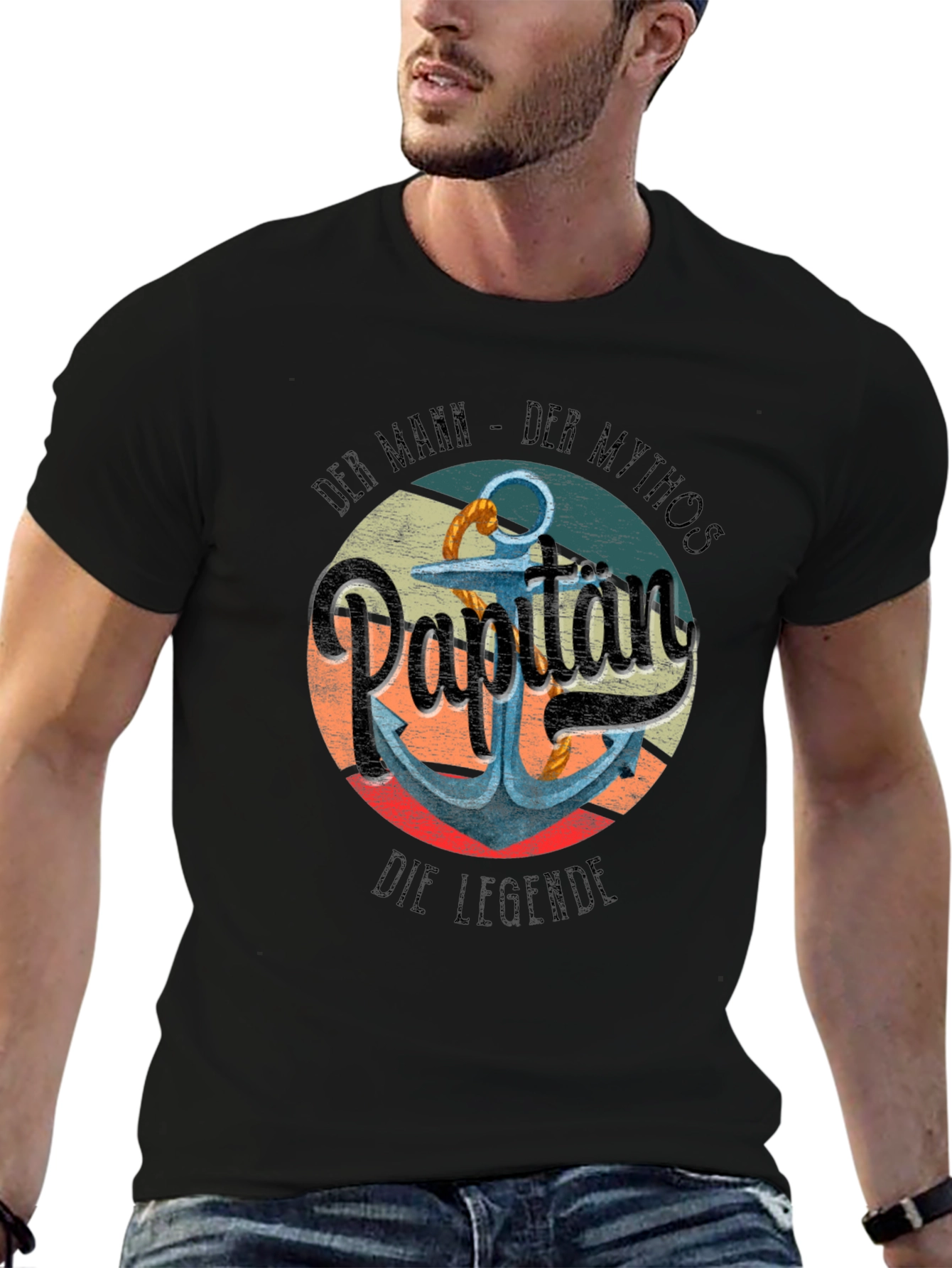 Captain Anchor Graphic T-Shirt - Nautical Style