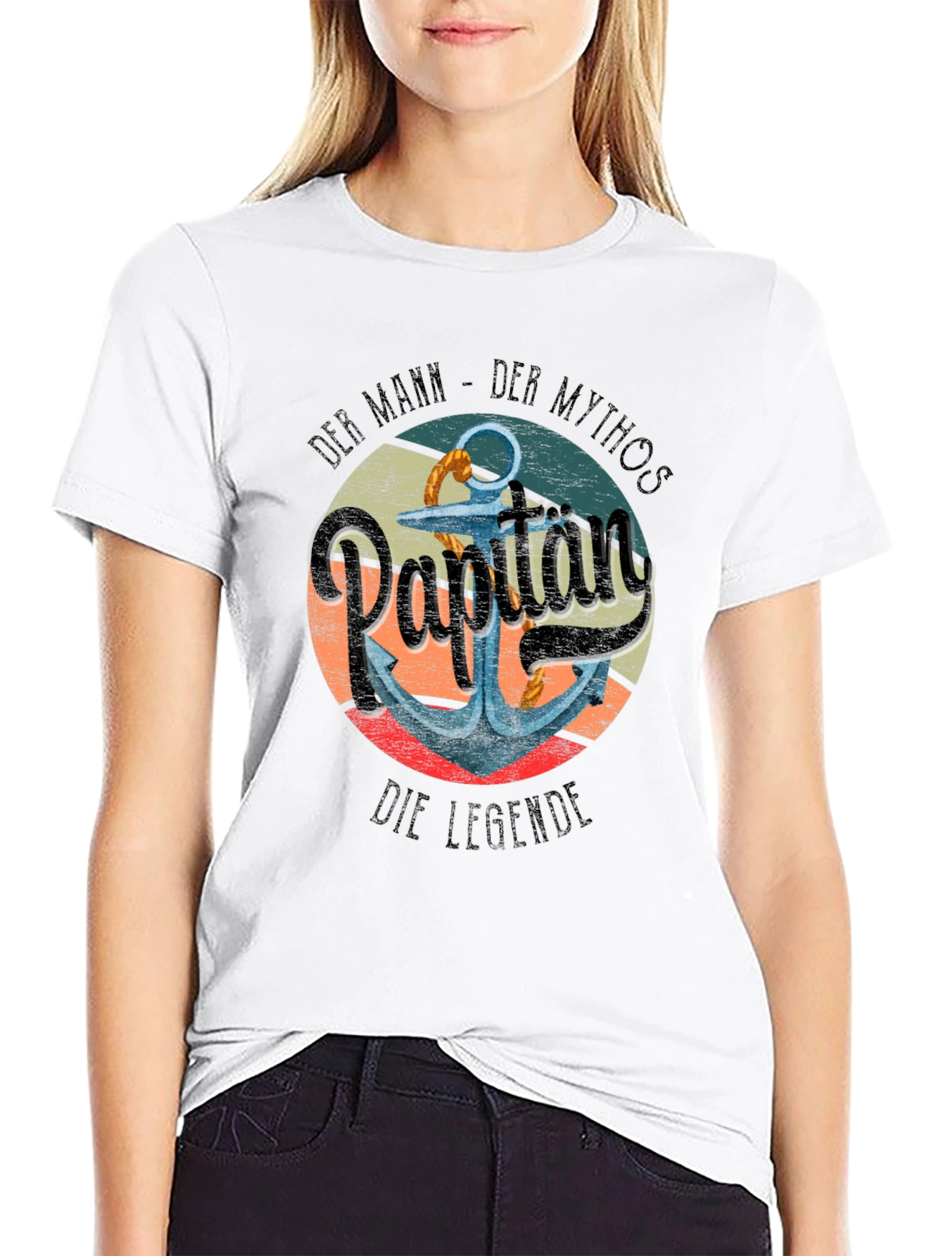 Captain Anchor Graphic T-Shirt - Nautical Style