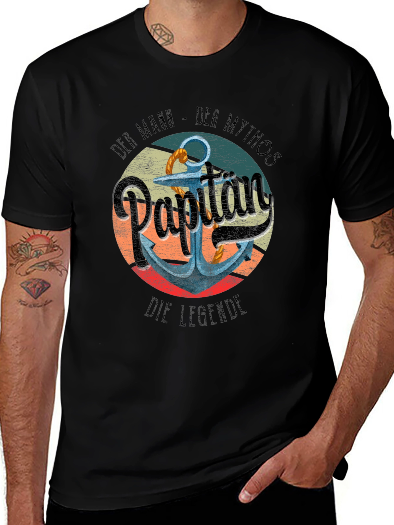 Captain Anchor Graphic T-Shirt - Nautical Style