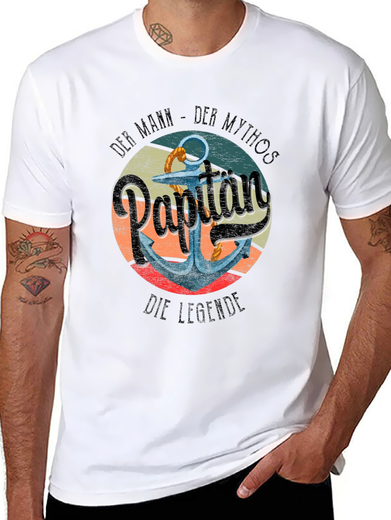 Captain Anchor Graphic T-Shirt - Nautical Style