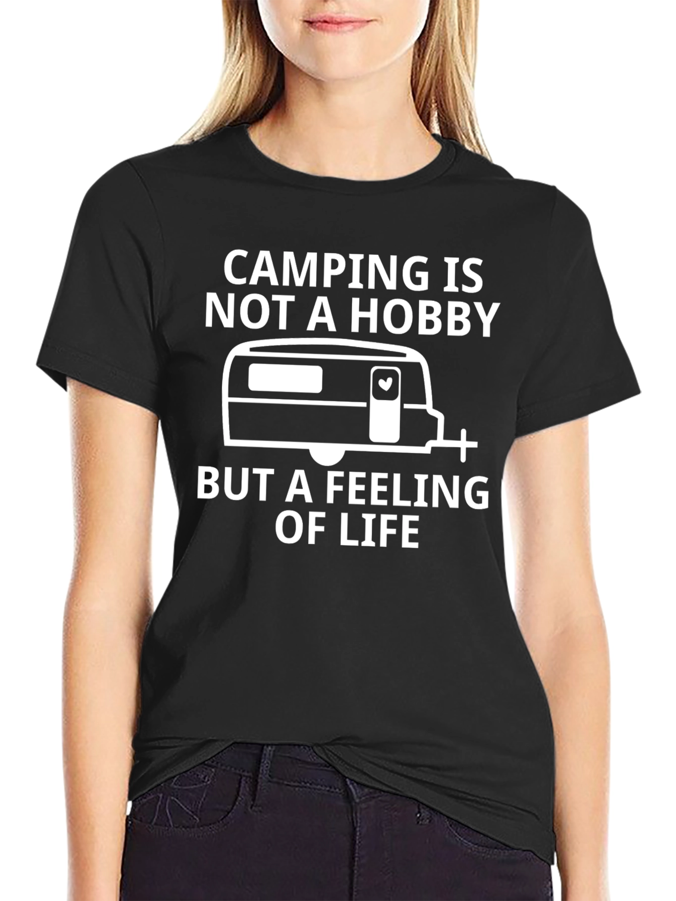 Camping Is Not A Hobby Black Tee