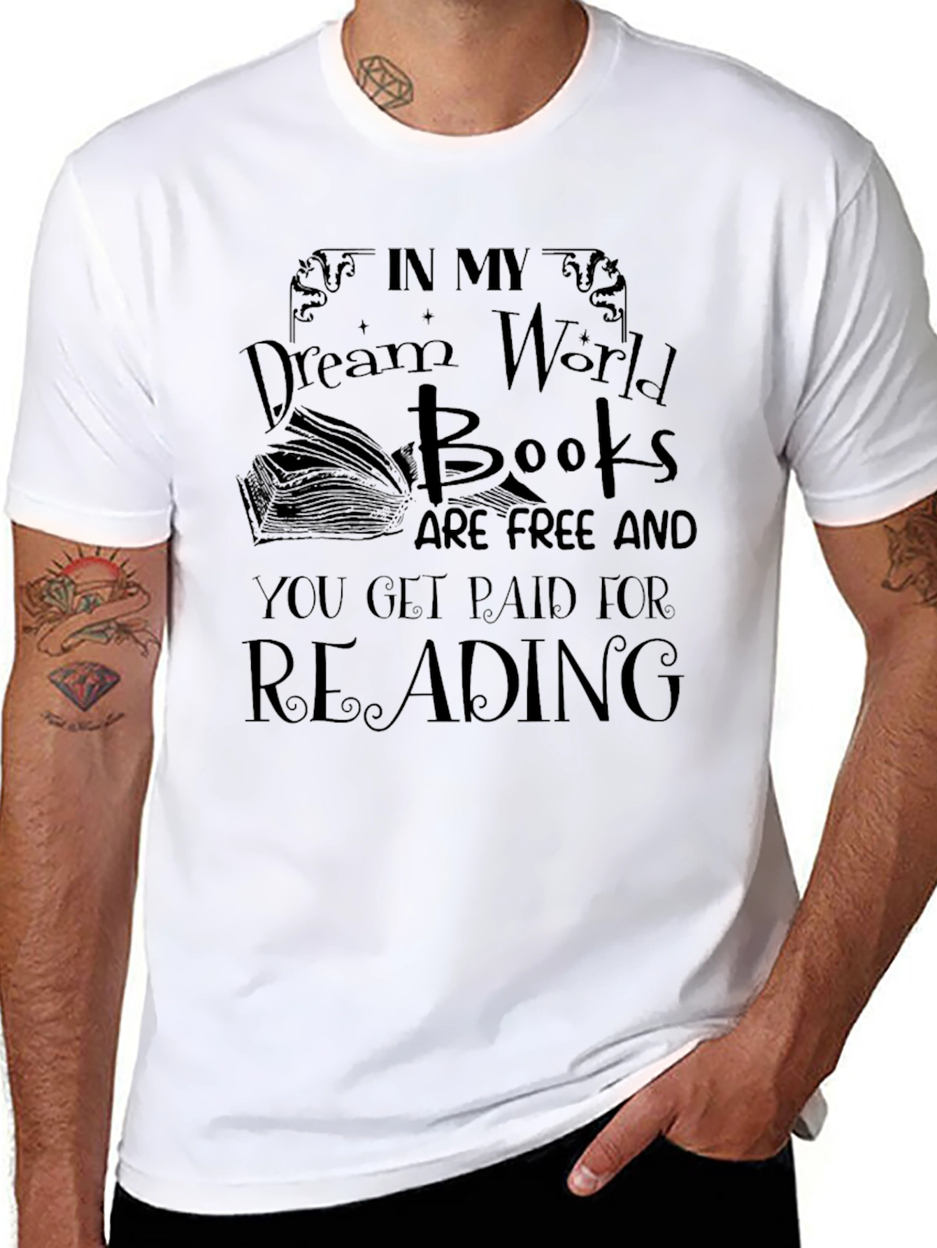 Dream World Books T-Shirt Reading Lover Tee