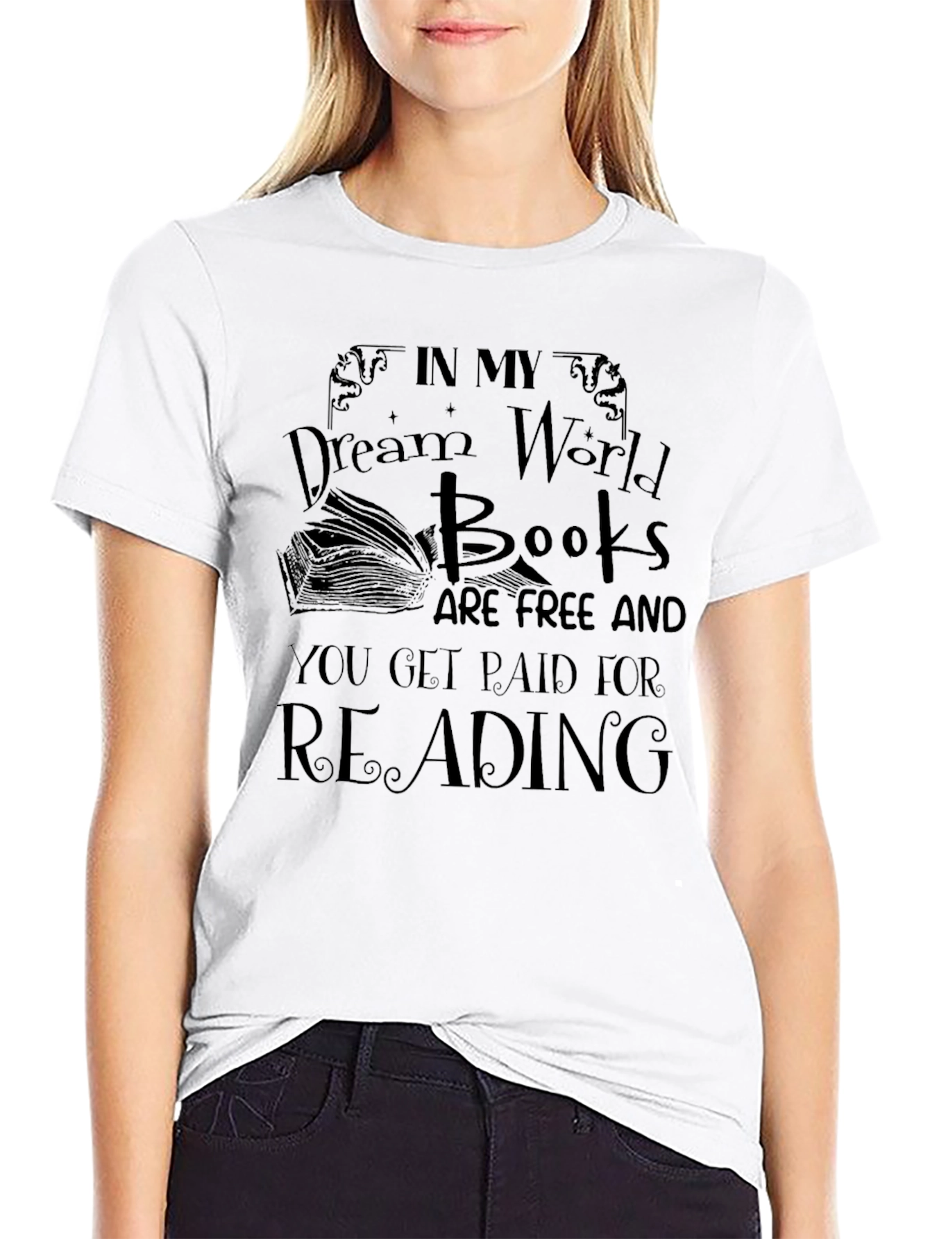 Dream World Books T-Shirt Reading Lover Tee