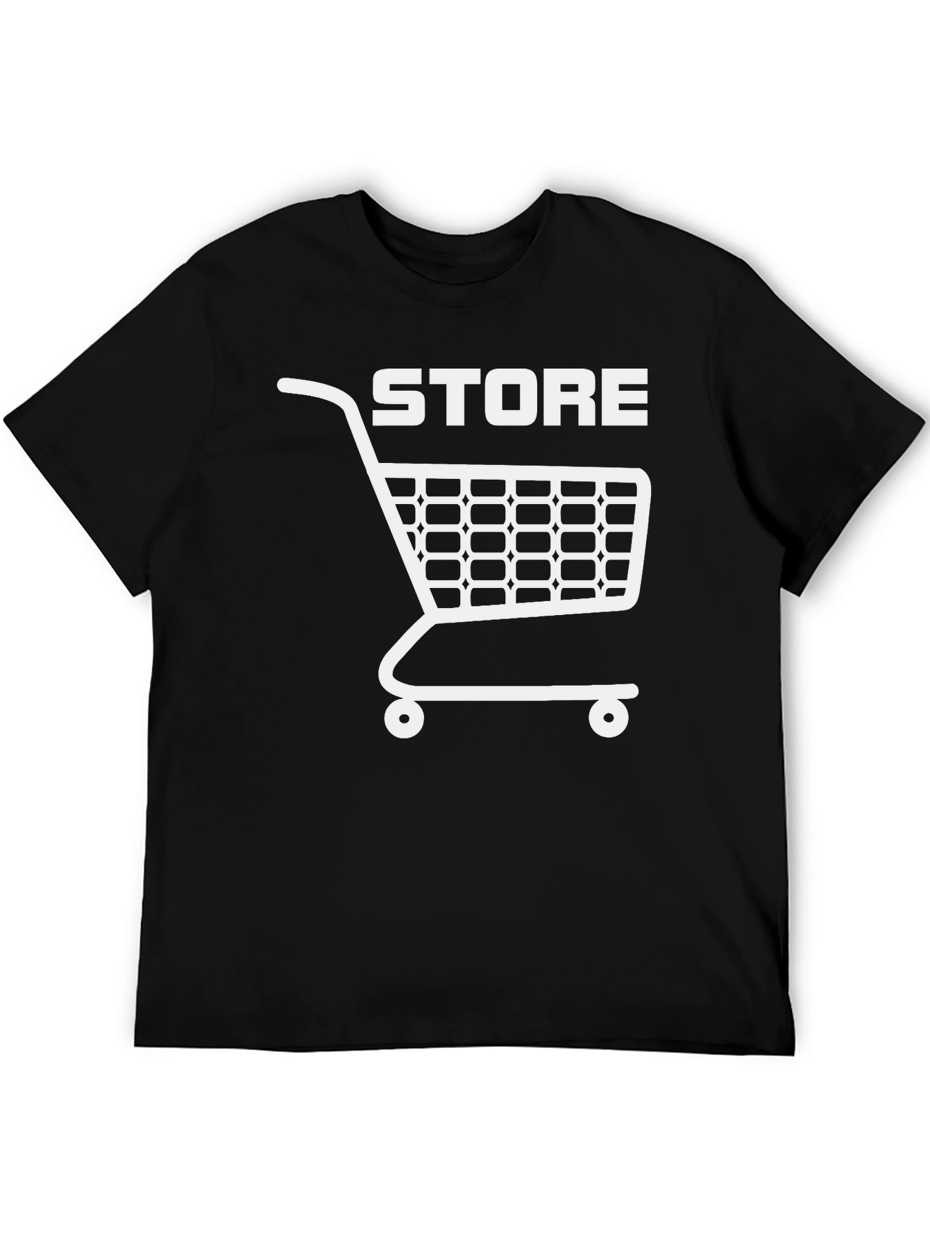 Store Cart Graphic Tee - Black Cotton T-Shirt