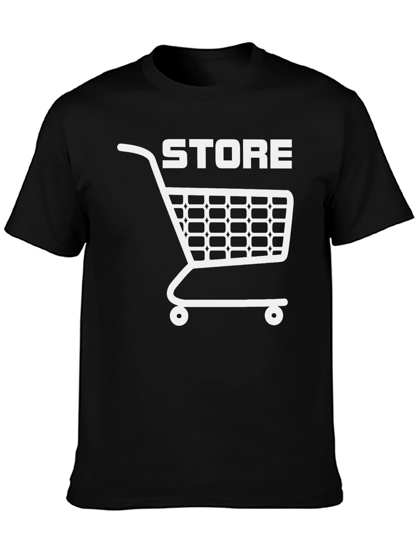 Store Cart Graphic Tee - Black Cotton T-Shirt