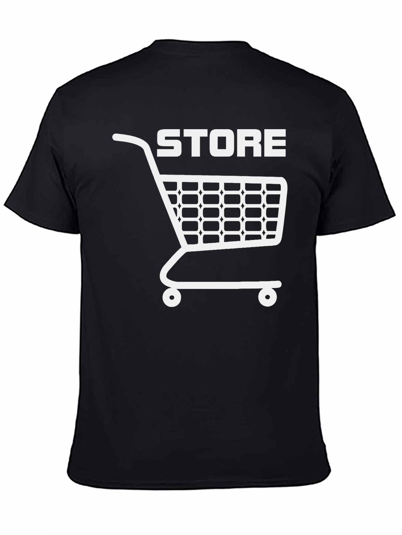 Store Cart Graphic Tee - Black Cotton T-Shirt