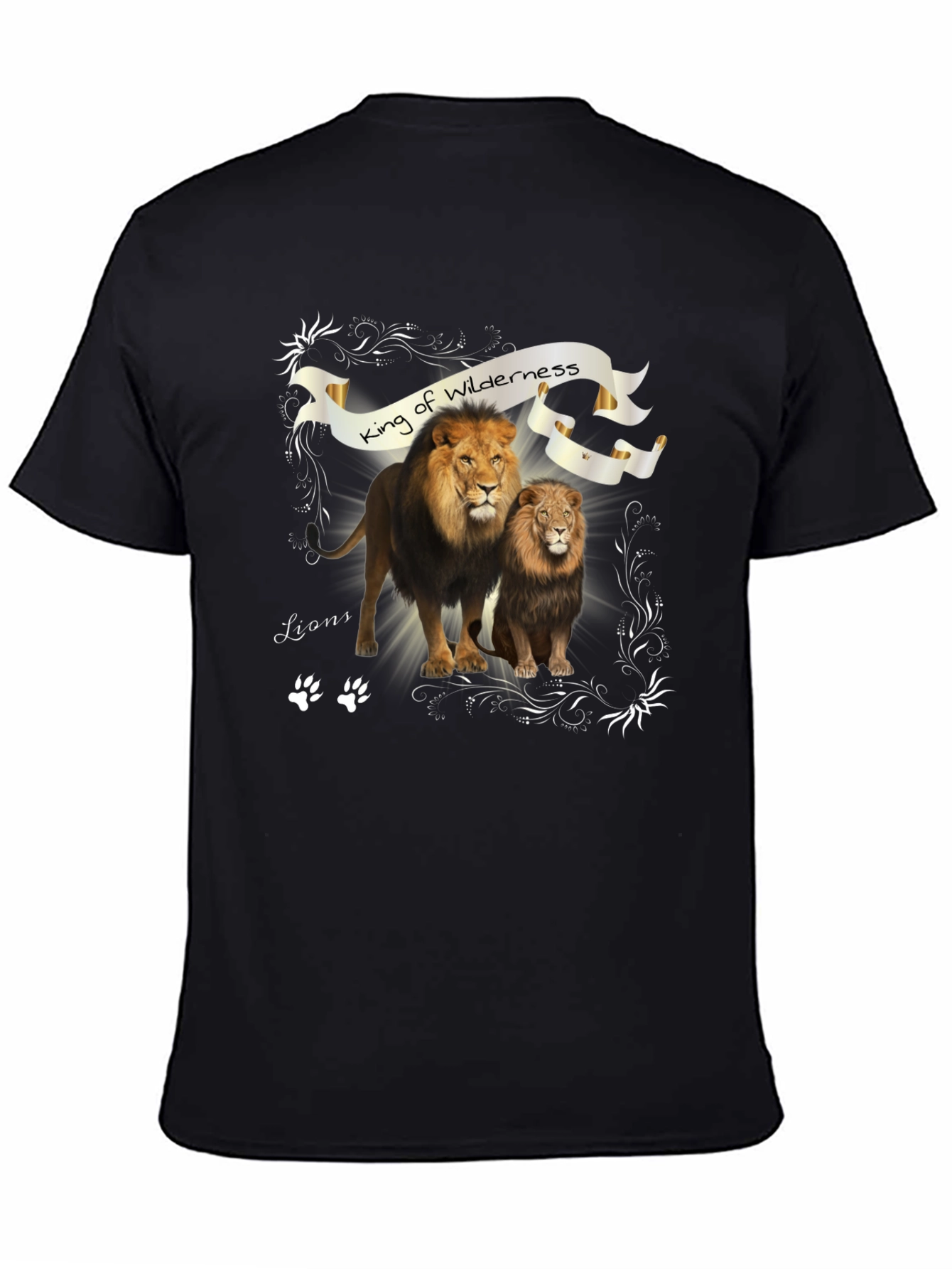King of Wilderness Lions Black T-Shirt