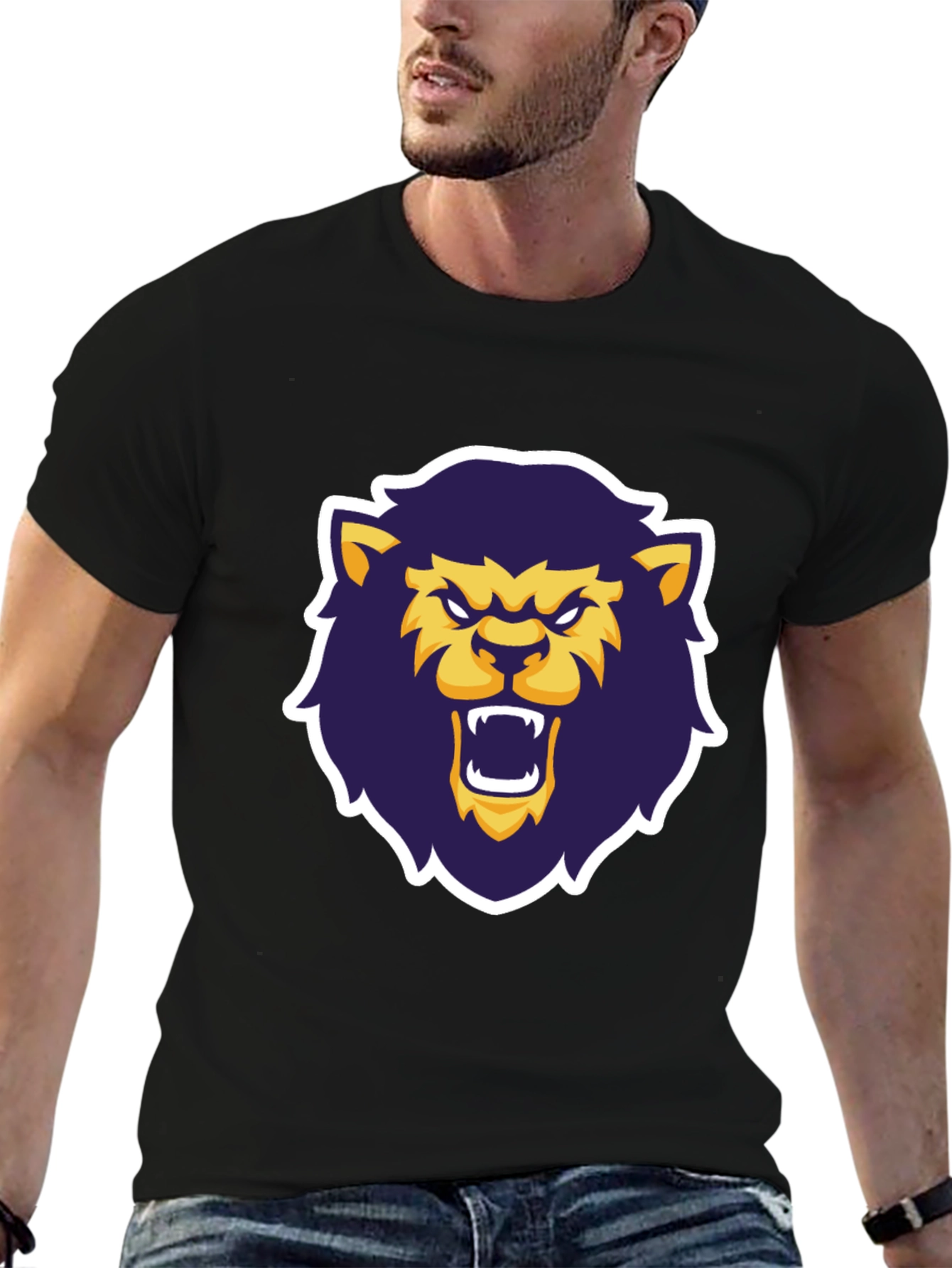 Bold Lion Graphic Tee - Black
