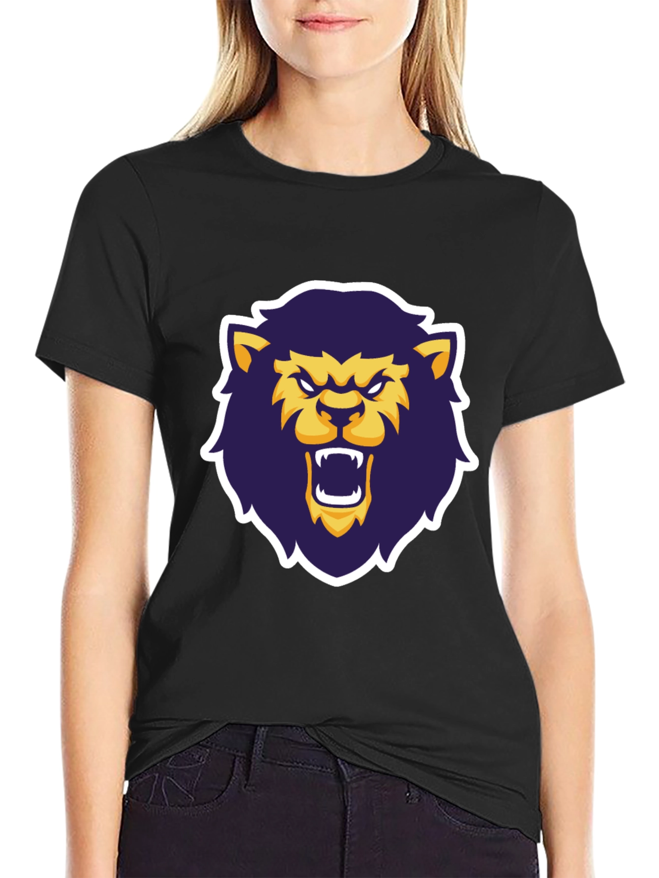Bold Lion Graphic Tee - Black