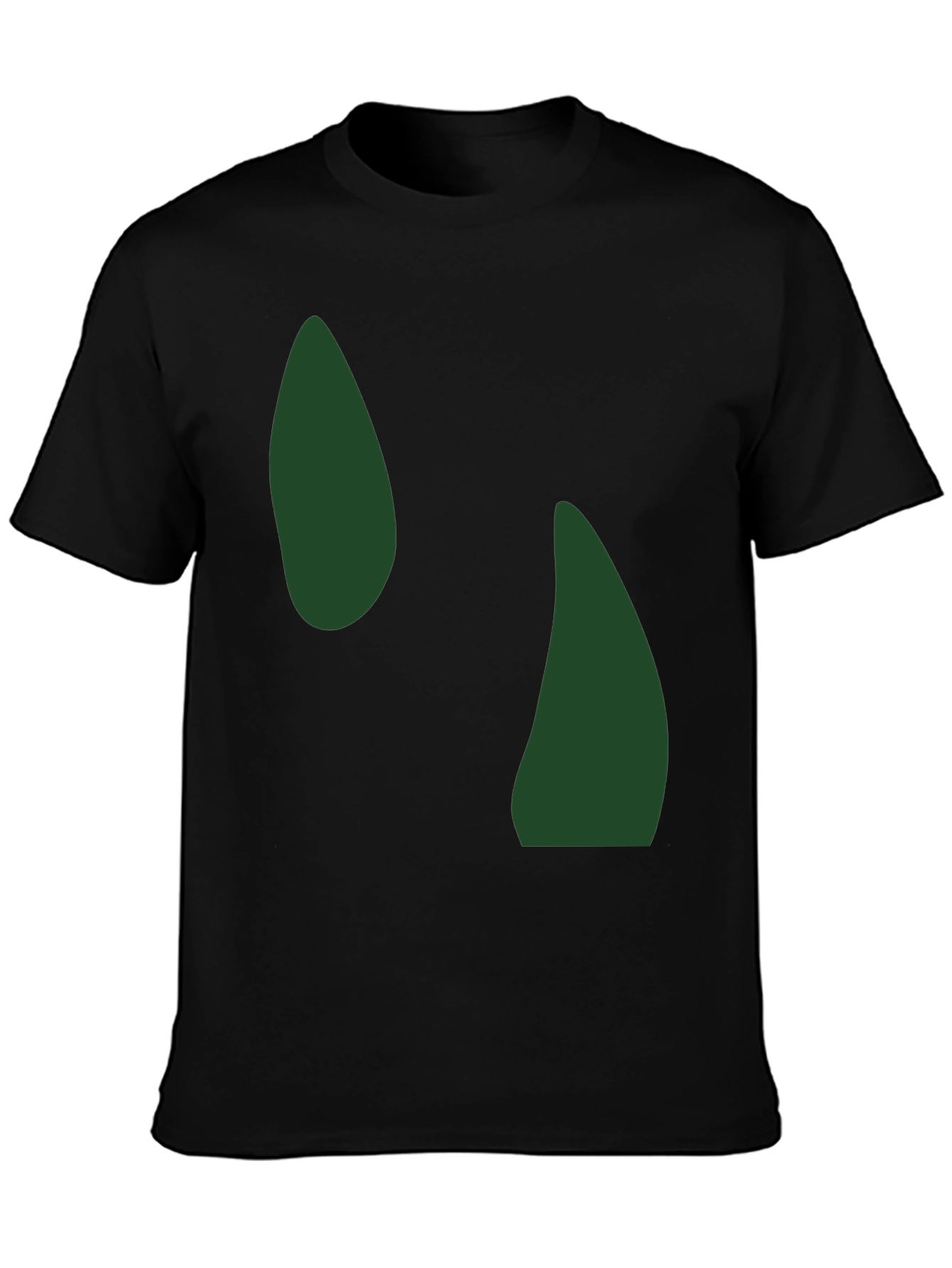Abstract Green Shapes Black T-Shirt