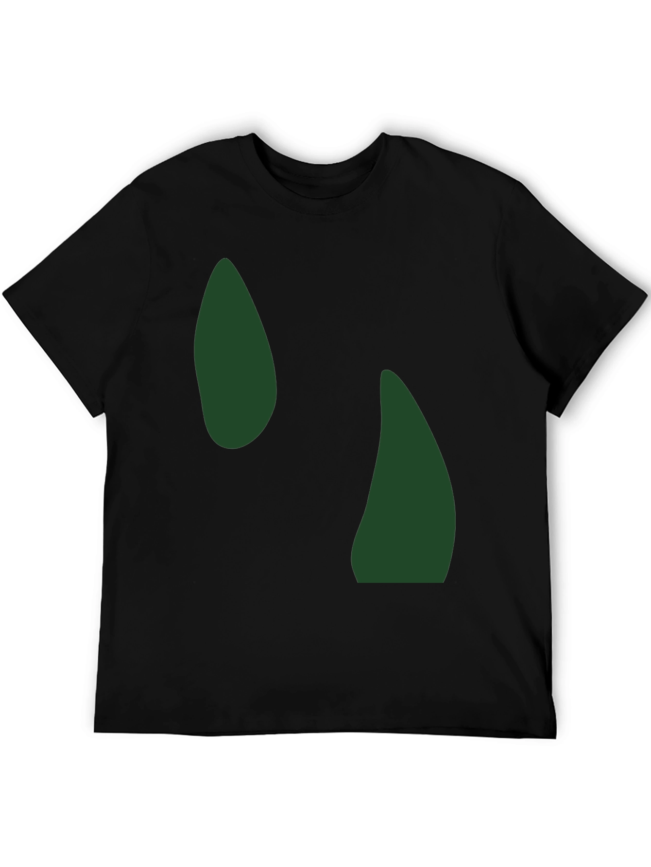 Abstract Green Shapes Black T-Shirt