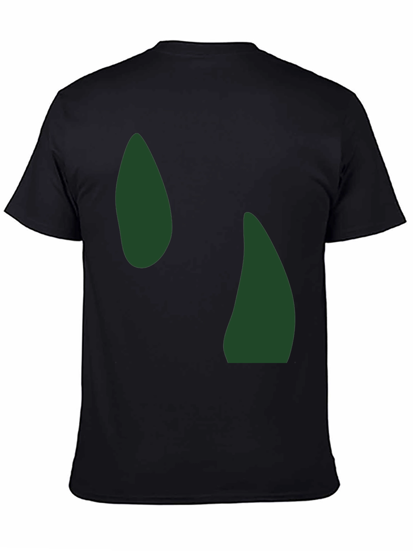 Abstract Green Shapes Black T-Shirt