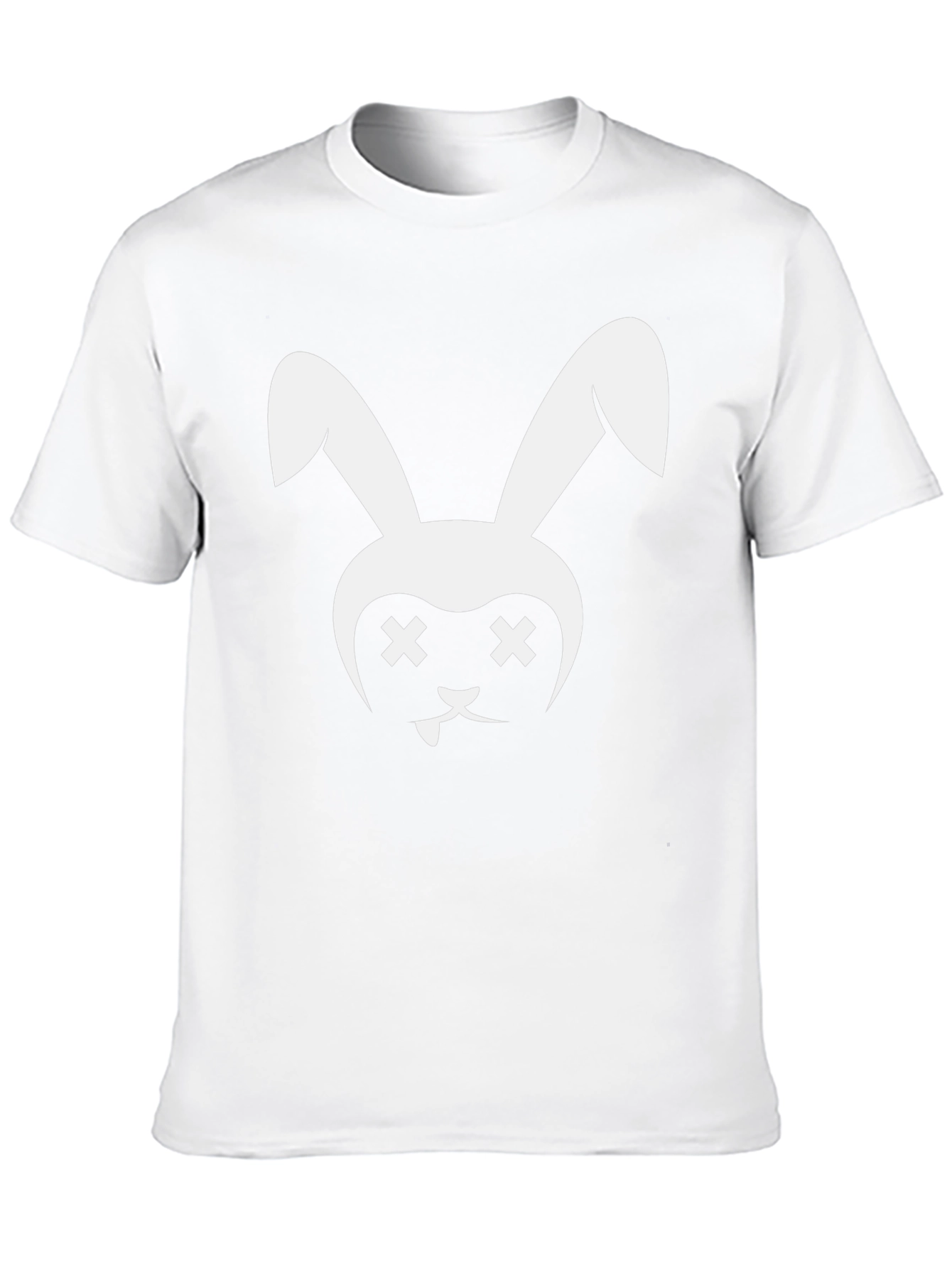 Black T-Shirt with White Bunny Graphic