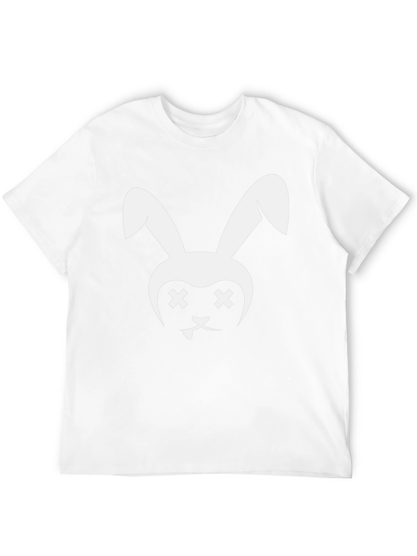 Black T-Shirt with White Bunny Graphic