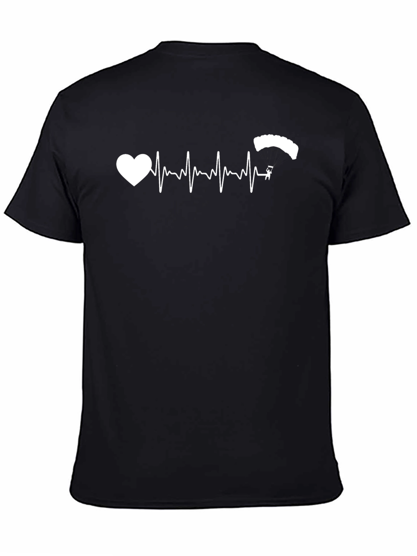 Skydiving Heartbeat Black T-Shirt