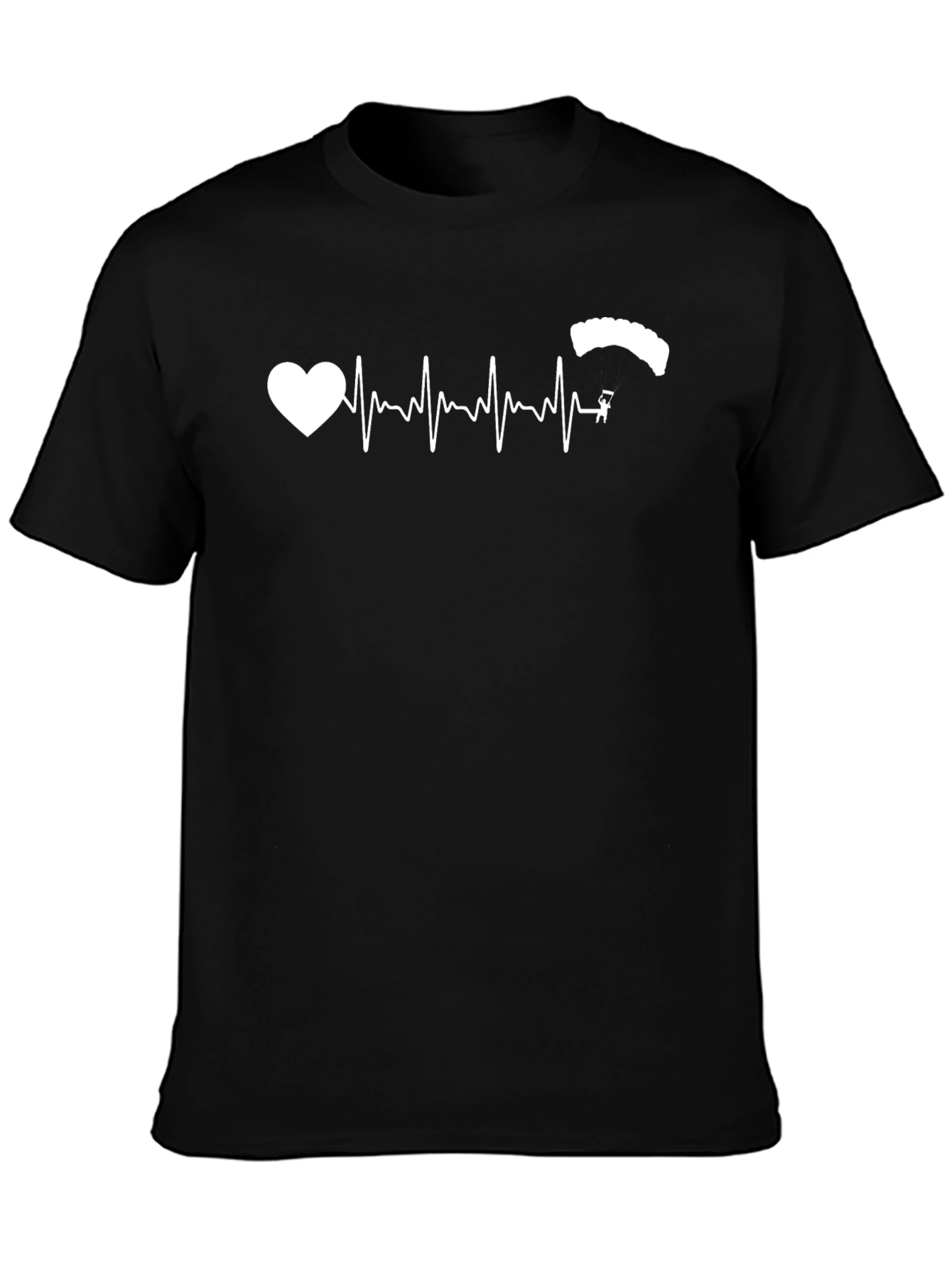 Skydiving Heartbeat Black T-Shirt