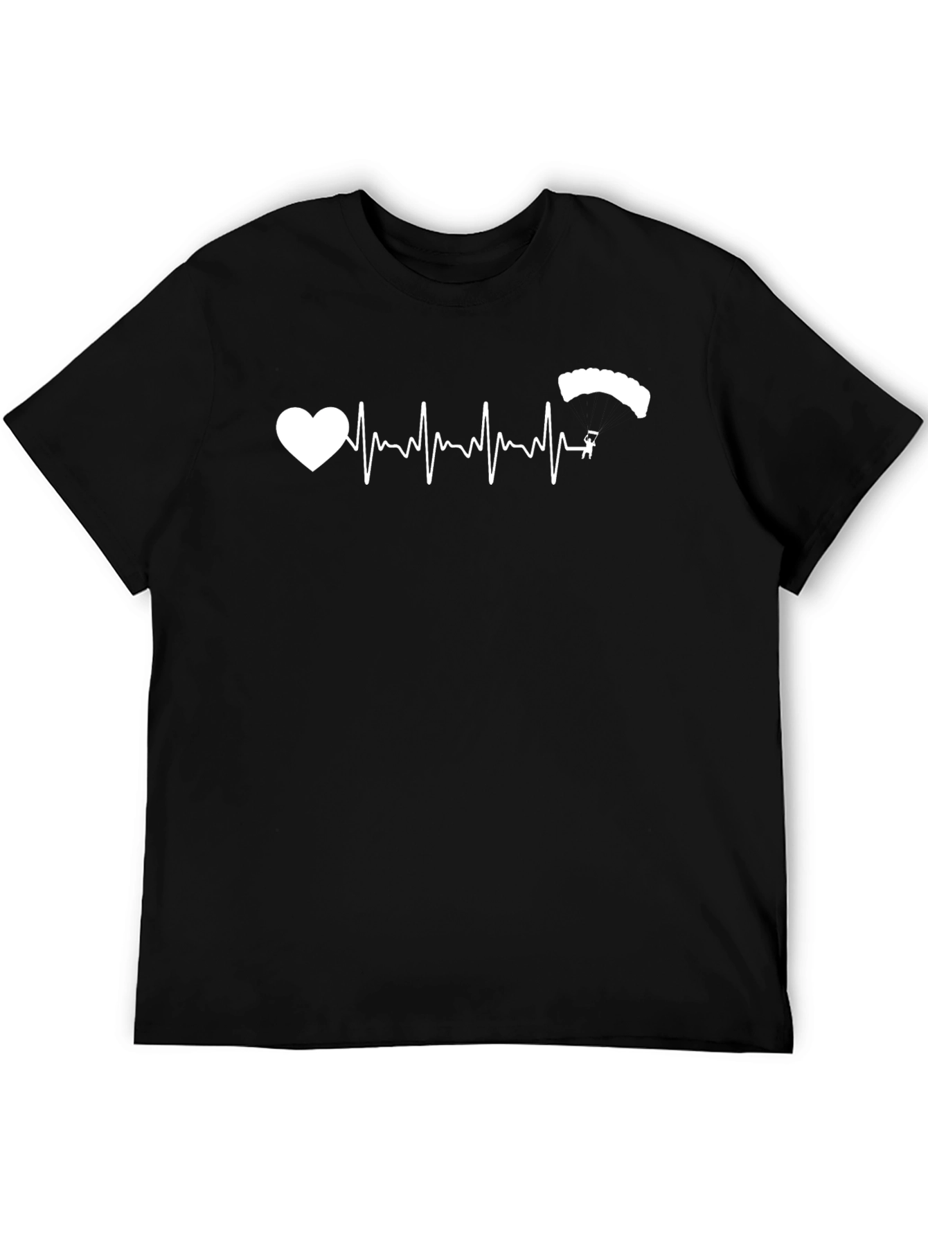 Skydiving Heartbeat Black T-Shirt